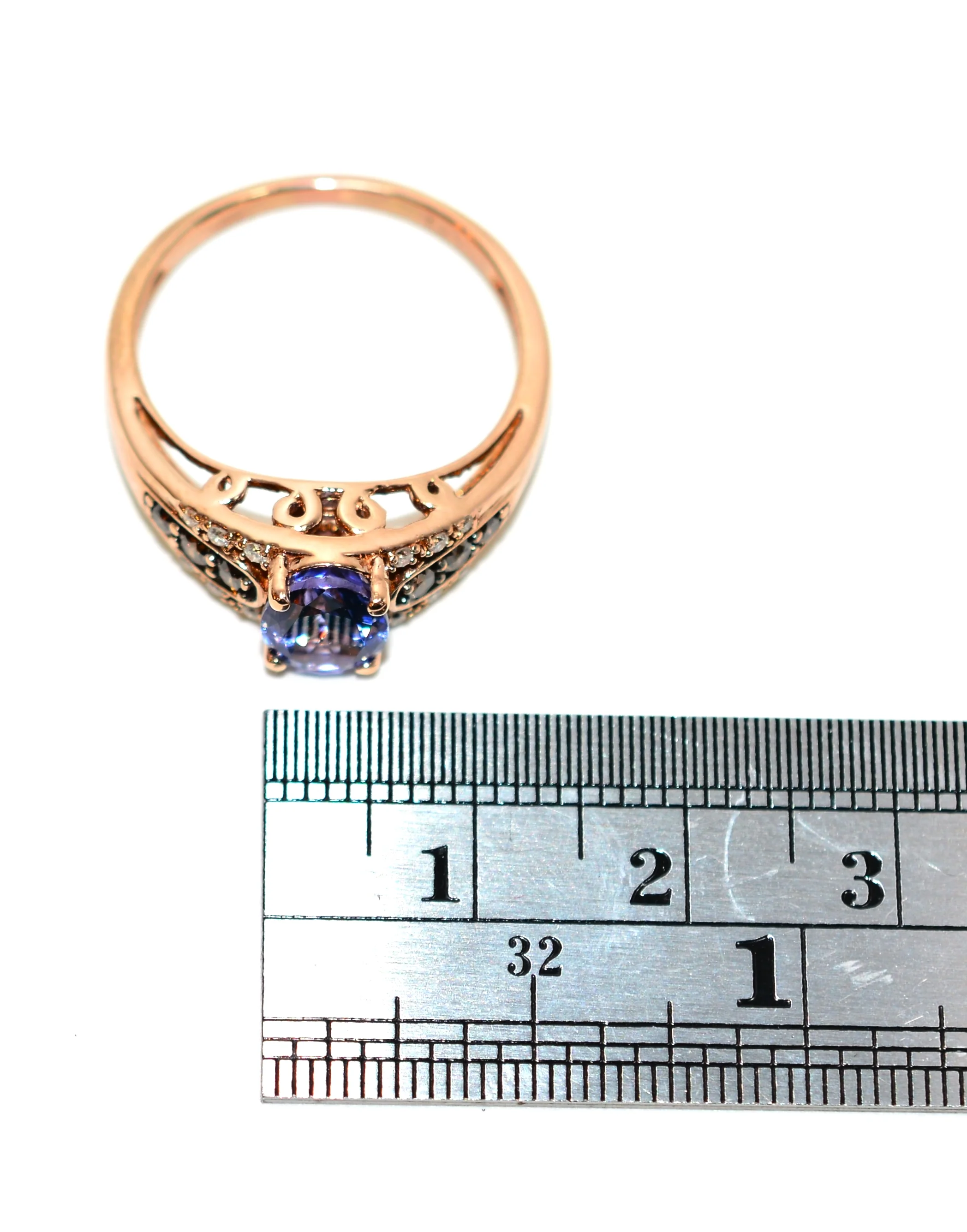 LeVian Natural D'Block Tanzanite & Chocolate Diamond Ring 14K Solid Rose Gold 2.12tcw Tanzanite Ring Limited Edition LeVian Ring Statement Ring - Image 10