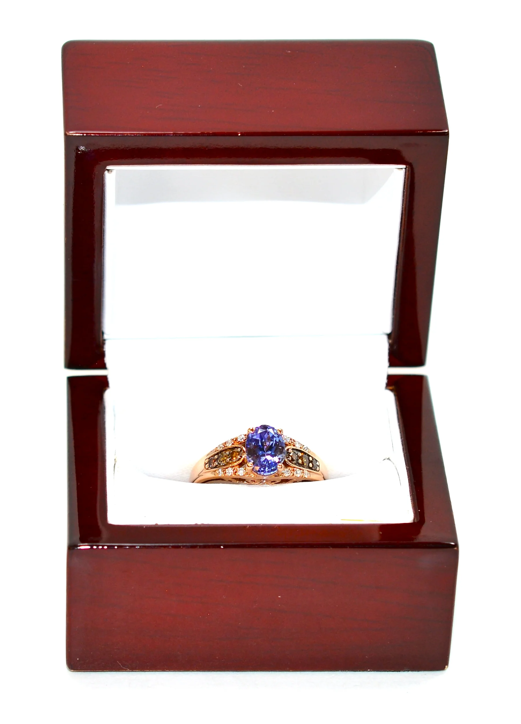 LeVian Natural D'Block Tanzanite & Chocolate Diamond Ring 14K Solid Rose Gold 2.12tcw Tanzanite Ring Limited Edition LeVian Ring Statement Ring - Image 12