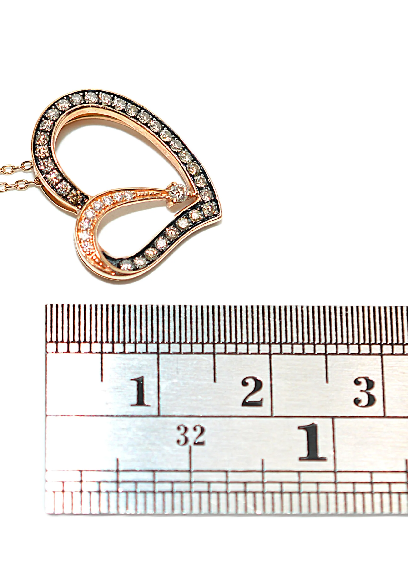 LeVian Natural Fancy Diamond Necklace 14K Rose Gold .37tcw Heart Necklace Designer Pendant Estate Jewelry Gemstone Necklace Bridal Jewelry - Image 10