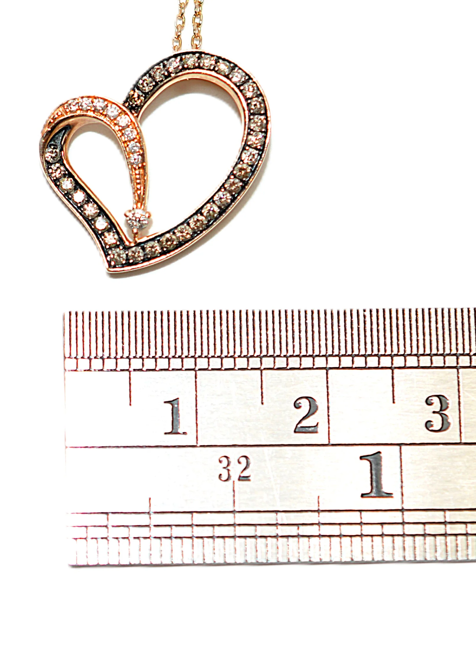 LeVian Natural Fancy Diamond Necklace 14K Rose Gold .37tcw Heart Necklace Designer Pendant Estate Jewelry Gemstone Necklace Bridal Jewelry - Image 11