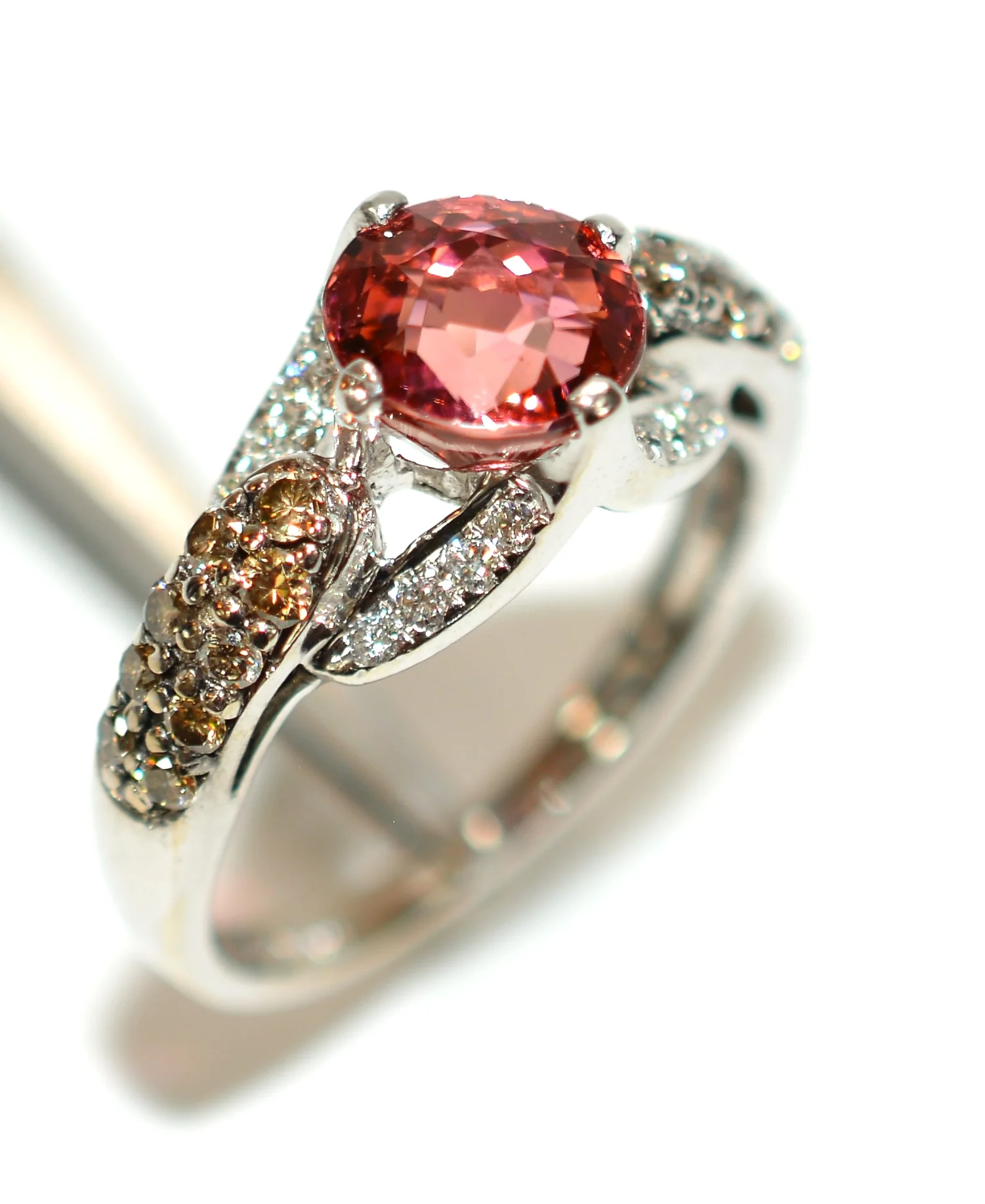 LeVian Natural Pink Tourmaline & Diamond 14K Solid White Gold 1.99tcw Tourmaline Ring Designer Ring Pink Ring Engagement Ring Bridal Jewelry - Image 4