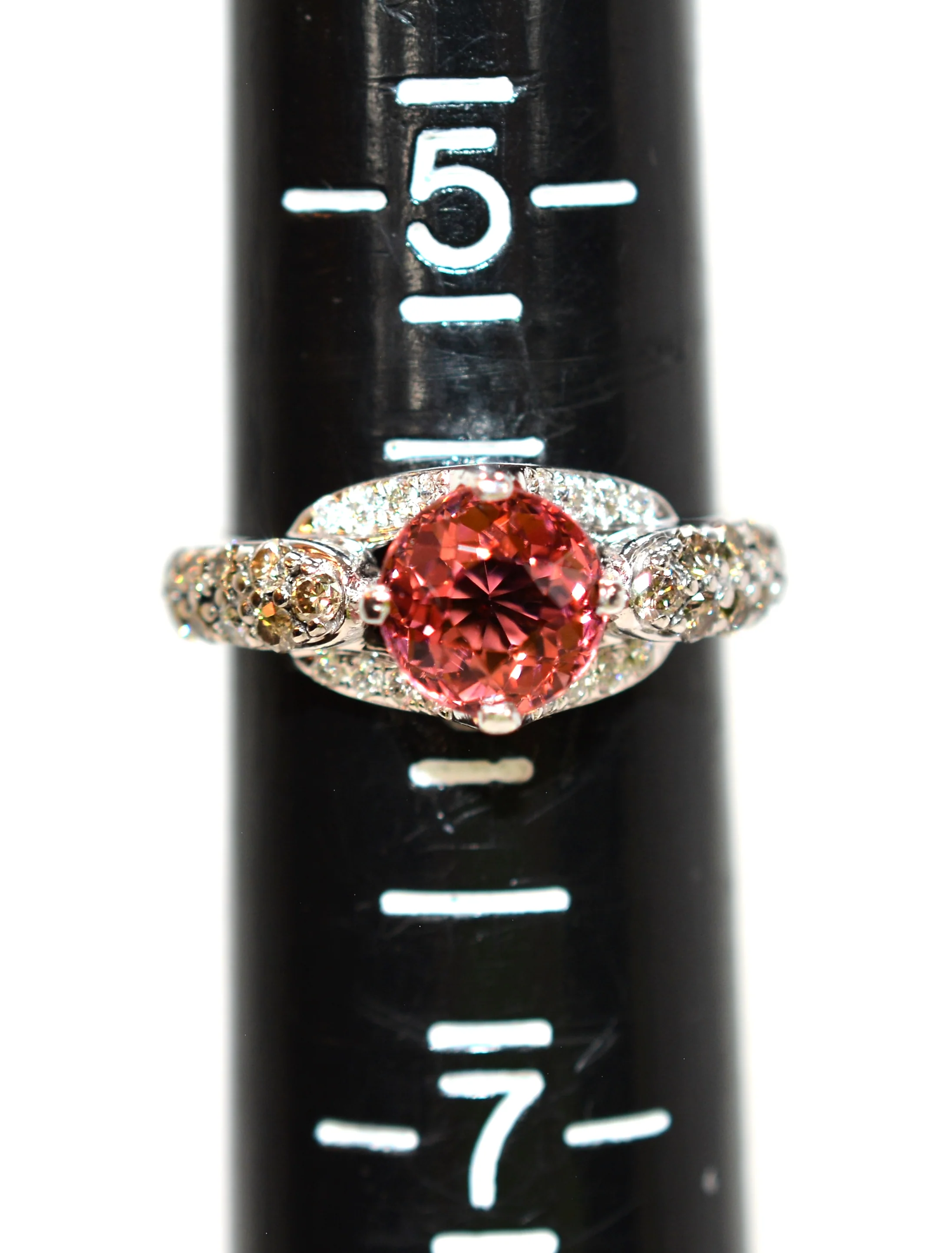 LeVian Natural Pink Tourmaline & Diamond 14K Solid White Gold 1.99tcw Tourmaline Ring Designer Ring Pink Ring Engagement Ring Bridal Jewelry - Image 9