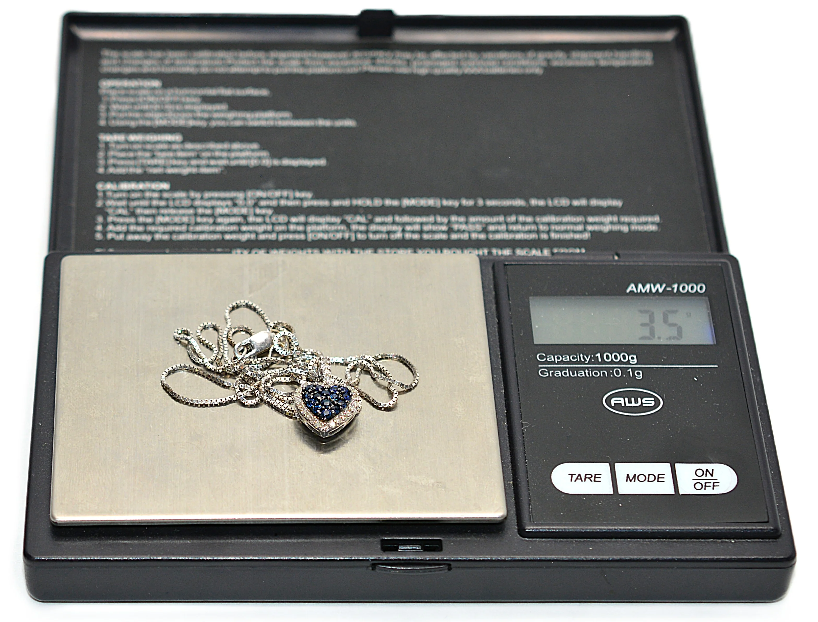Natural Sapphire & Diamond Necklace 10K White Gold .21tcw Pendant Blue Sapphire September Birthstone - Image 14