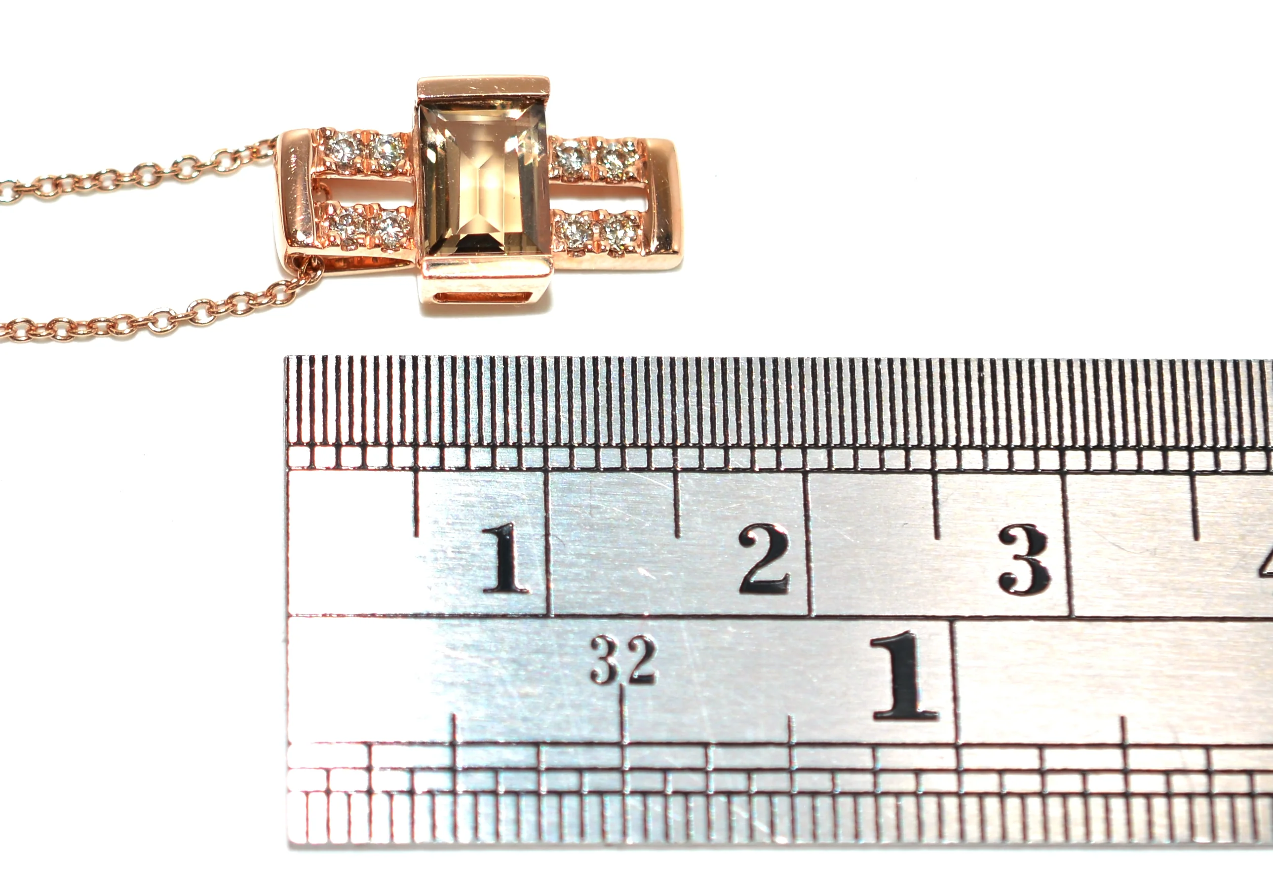 LeVian Natural Smoky Quartz & Diamond Pendant Necklace 14K Solid Rose Gold 1.02tcw Gemstone Necklace Designer Necklace Quartz Necklace - Image 9