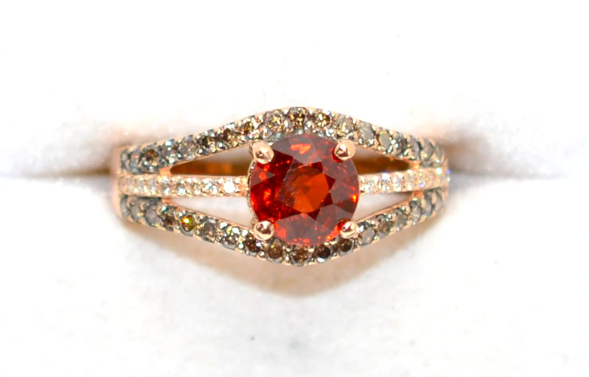 LeVian Natural Spessartine Garnet & Diamond Ring 14K Rose Gold 2.20tcw Mandarin Garnet Designer Le Vian Jewelry Fanta Garnet Orange Gemstone - Image 5