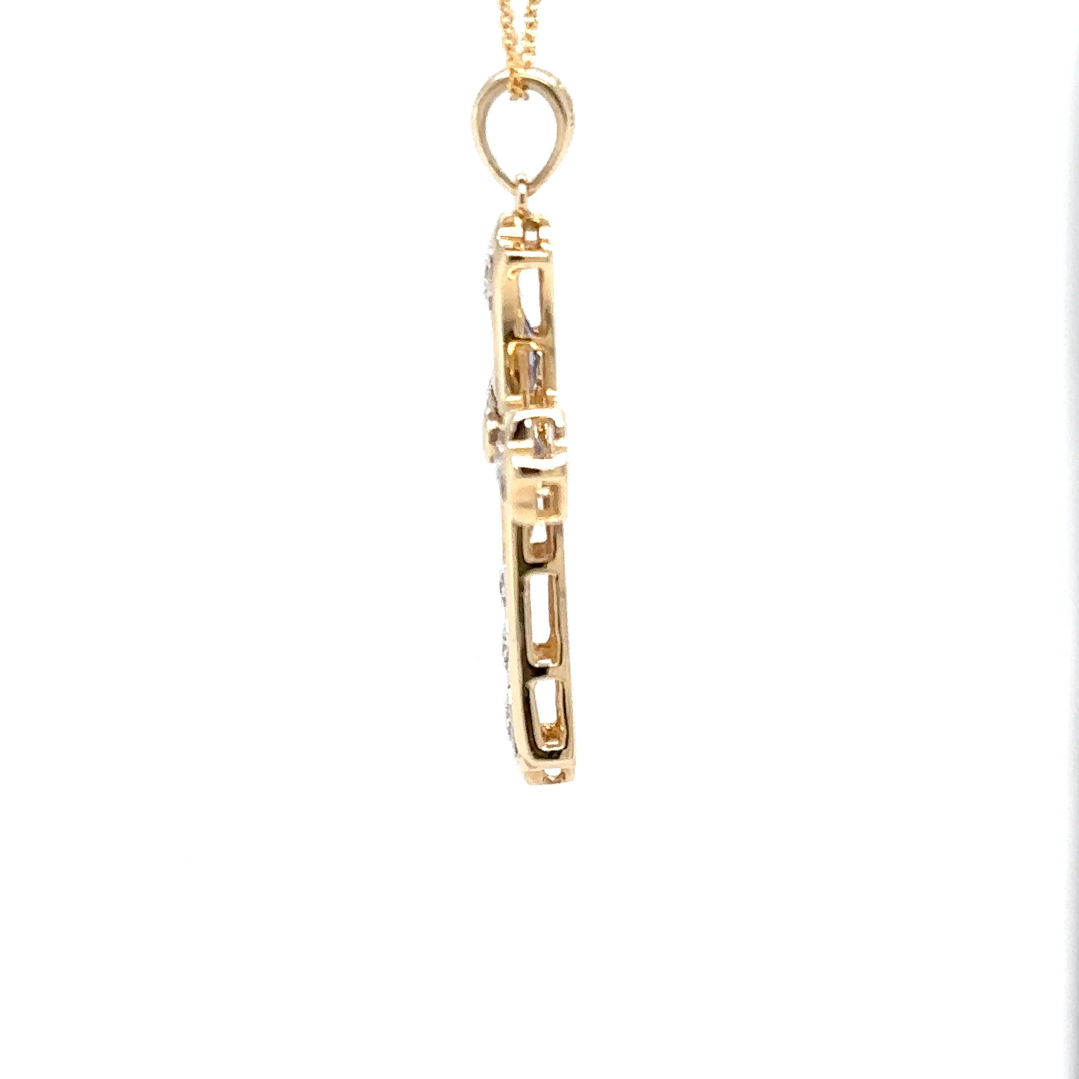 LeVian Natural Tanzanite & Diamond Necklace 14K Yellow Gold 1.01tcw Cross Pendant Necklace Religious Jewelry Designer Vintage Estate Jewelry - Image 11