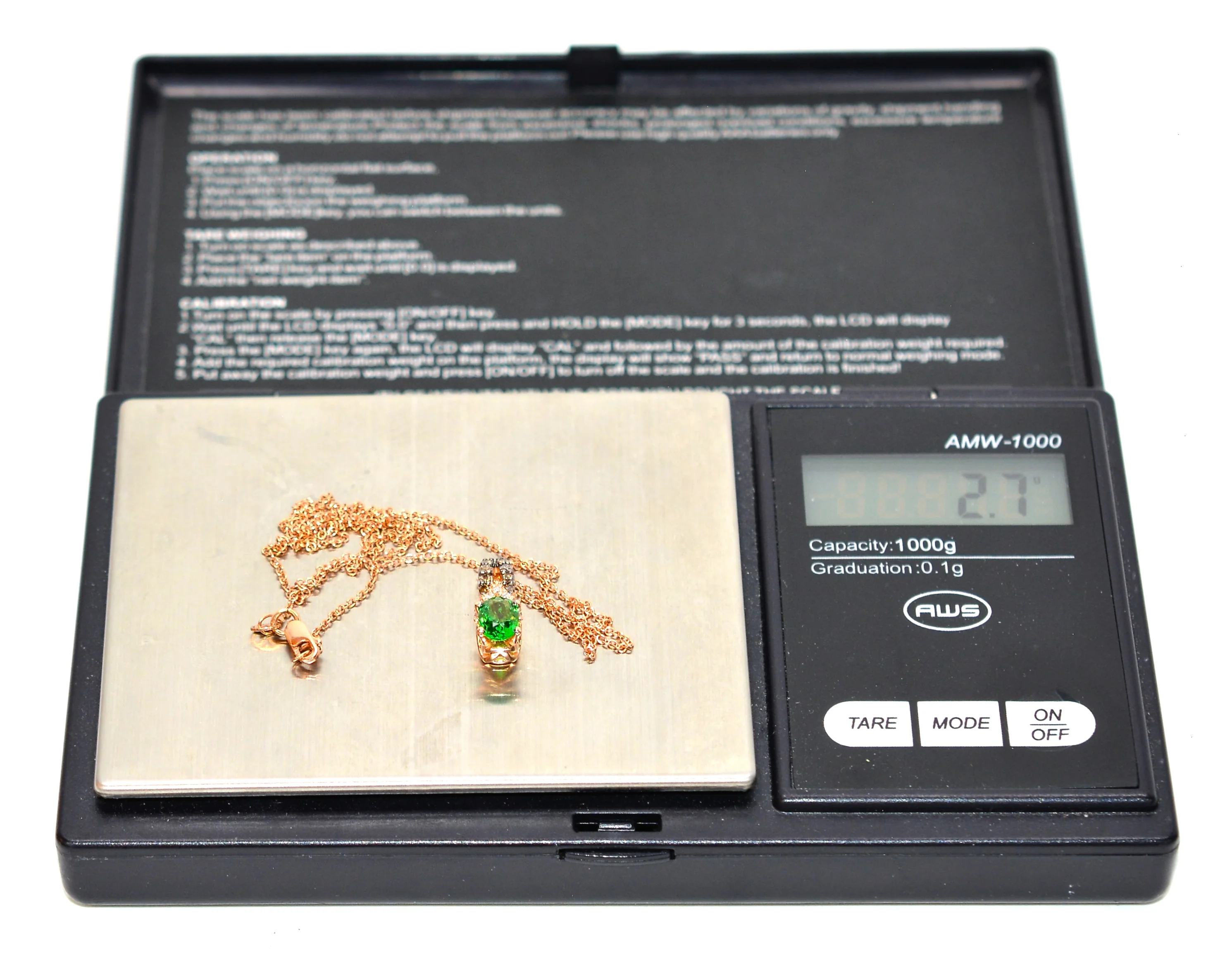 LeVian Natural Tsavorite Garnet & Chocolate Diamond Necklace 14K Solid Rose Gold 1.04tcw Pendant Necklace Designer Necklace Green Necklace - Image 11