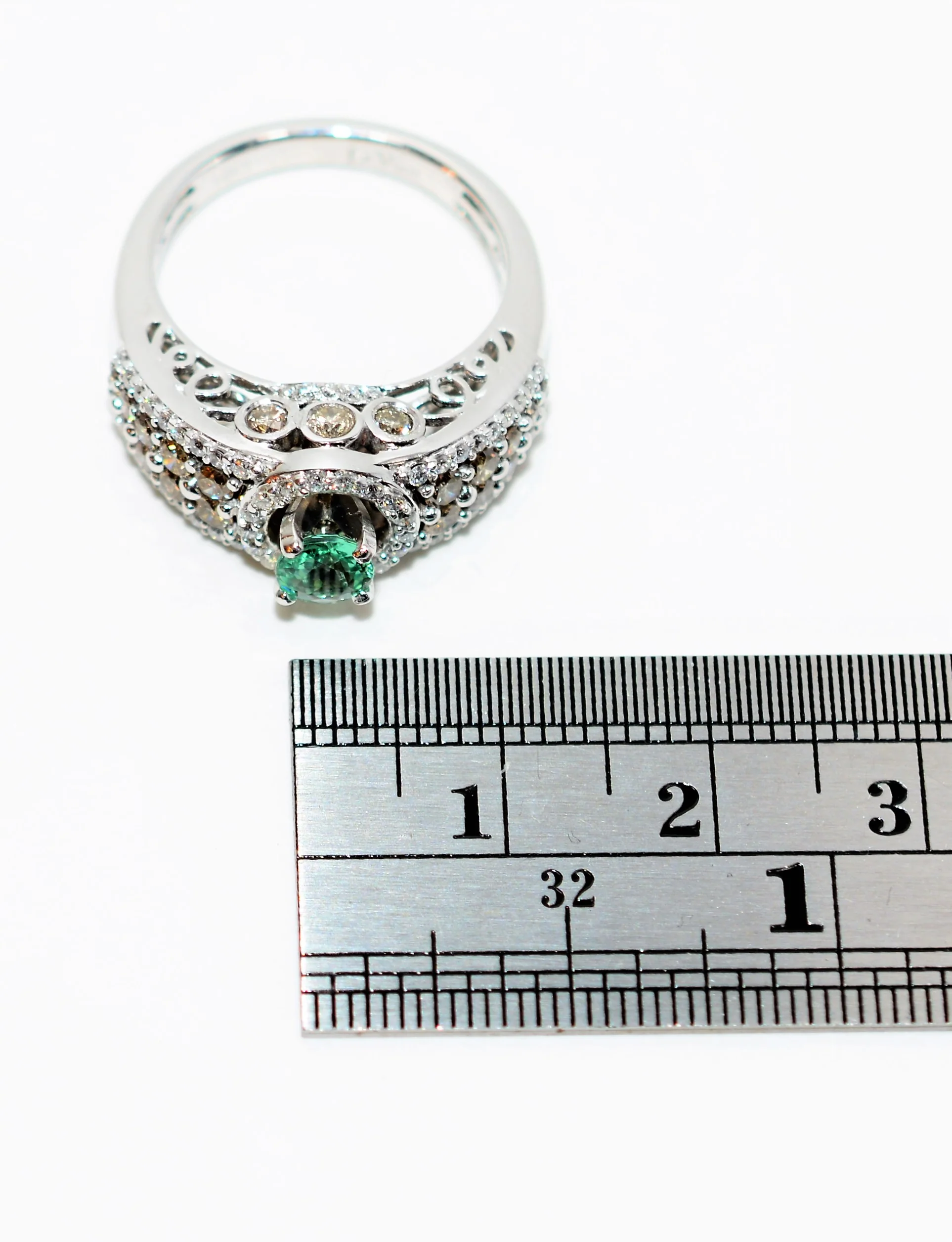 LeVian Natural Paraiba Tourmaline & Fancy Diamond Ring 14K Solid White Gold 1.16tcw Designer Jewelry Fine Estate Cluster Women's Jewellery - Image 10