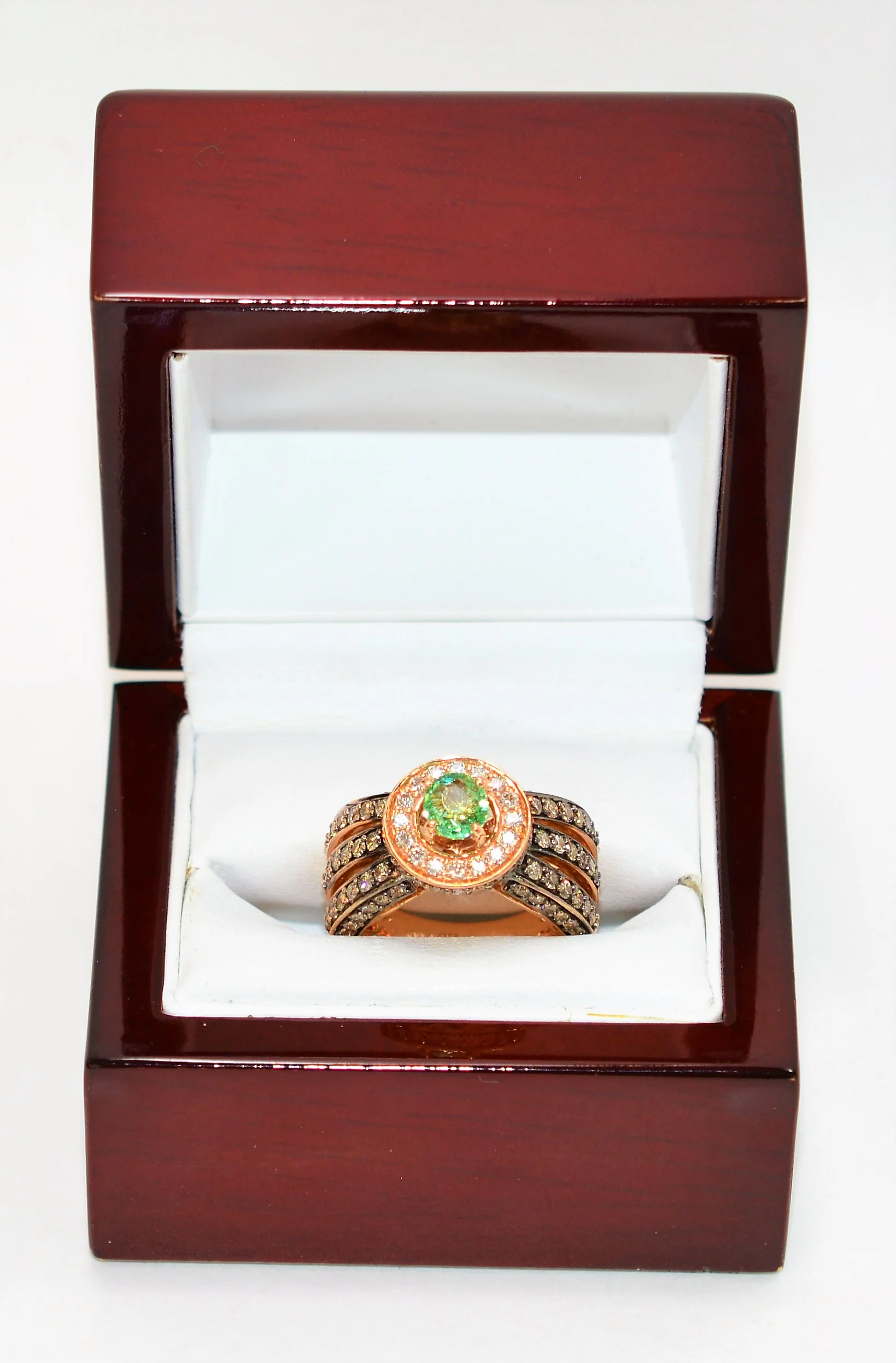 Limited Edition Trunk Special LeVian Natural Paraiba Tourmaline & Chocolate Diamond Ring 14K Rose Gold Color 2.21tcw Cocktail Ring - Image 12