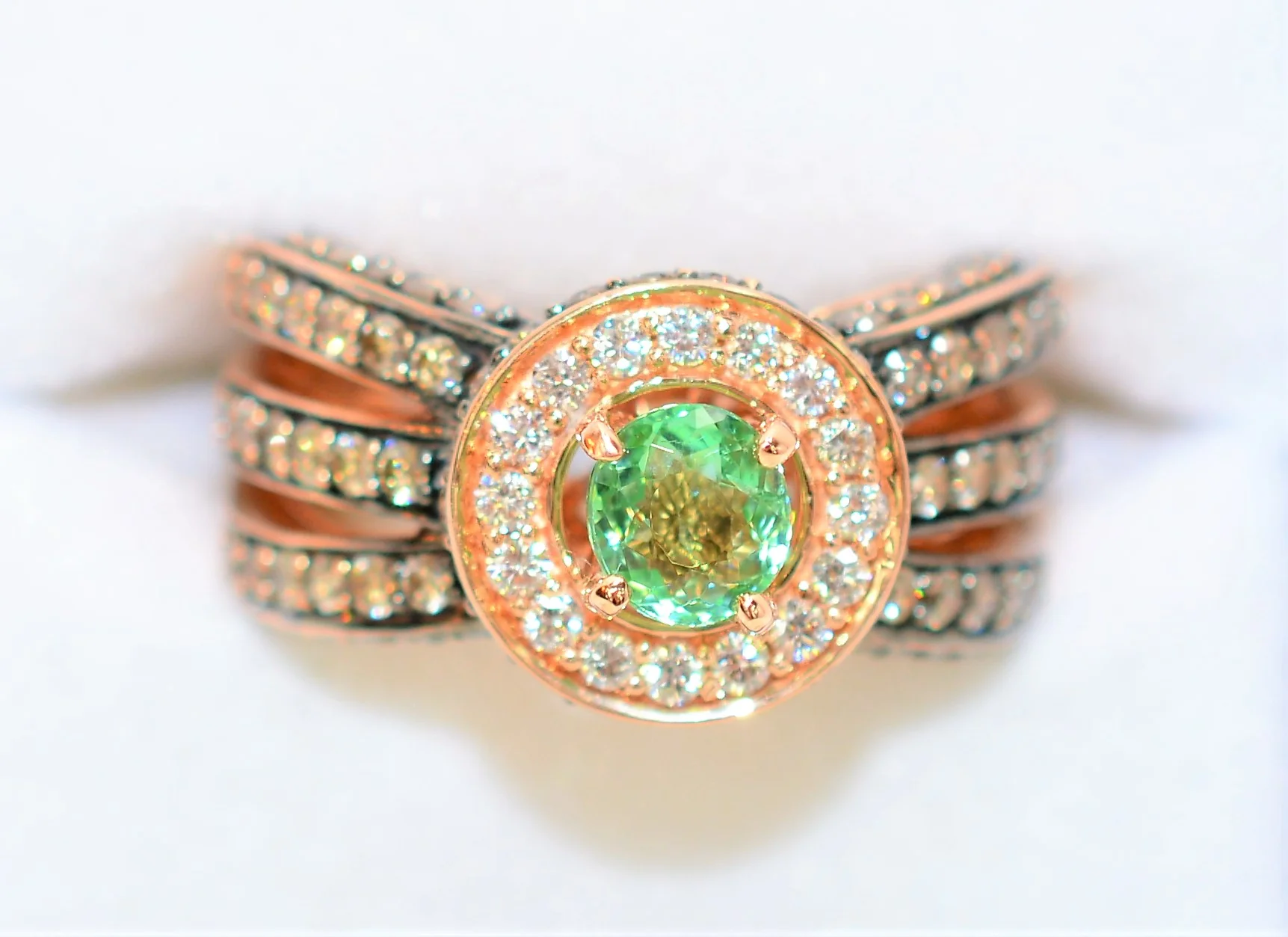 Limited Edition Trunk Special LeVian Natural Paraiba Tourmaline & Chocolate Diamond Ring 14K Rose Gold Color 2.21tcw Cocktail Ring - Image 4