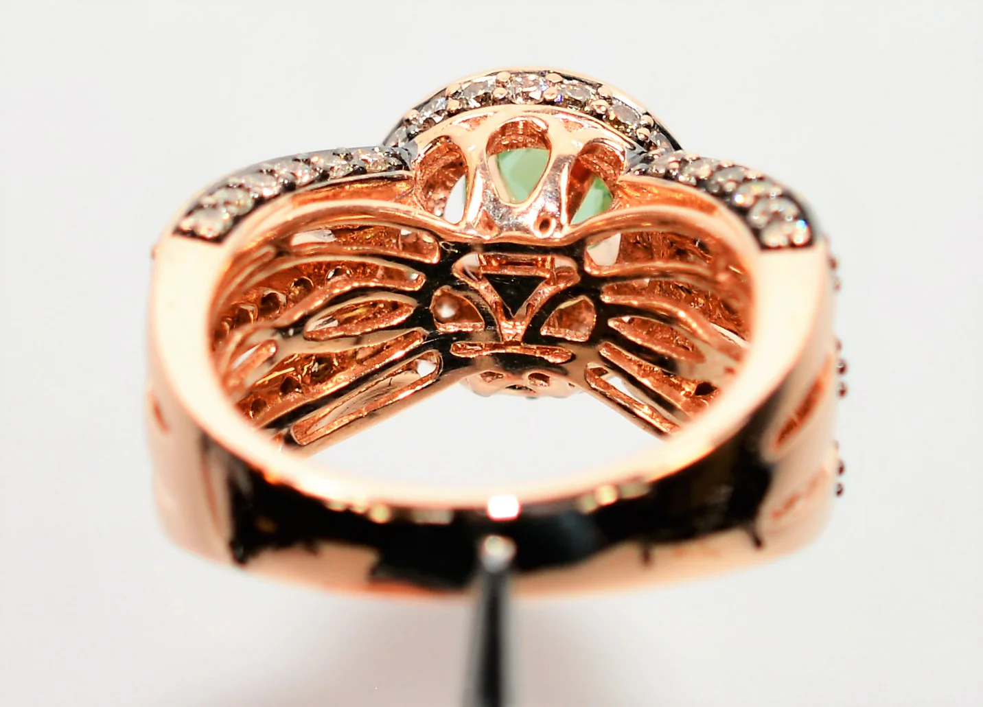 Limited Edition Trunk Special LeVian Natural Paraiba Tourmaline & Chocolate Diamond Ring 14K Rose Gold Color 2.21tcw Cocktail Ring - Image 6