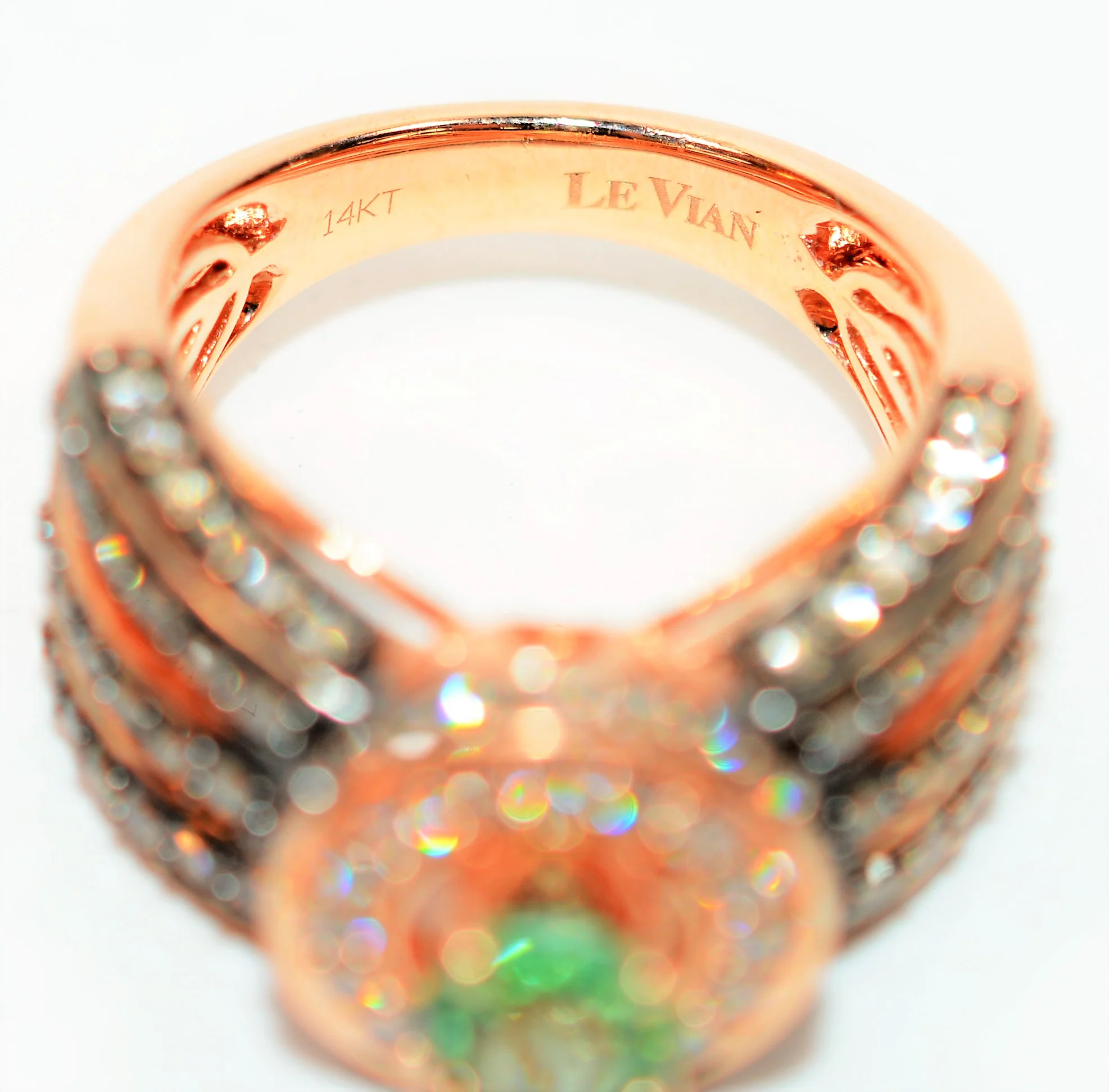 Limited Edition Trunk Special LeVian Natural Paraiba Tourmaline & Chocolate Diamond Ring 14K Rose Gold Color 2.21tcw Cocktail Ring - Image 7