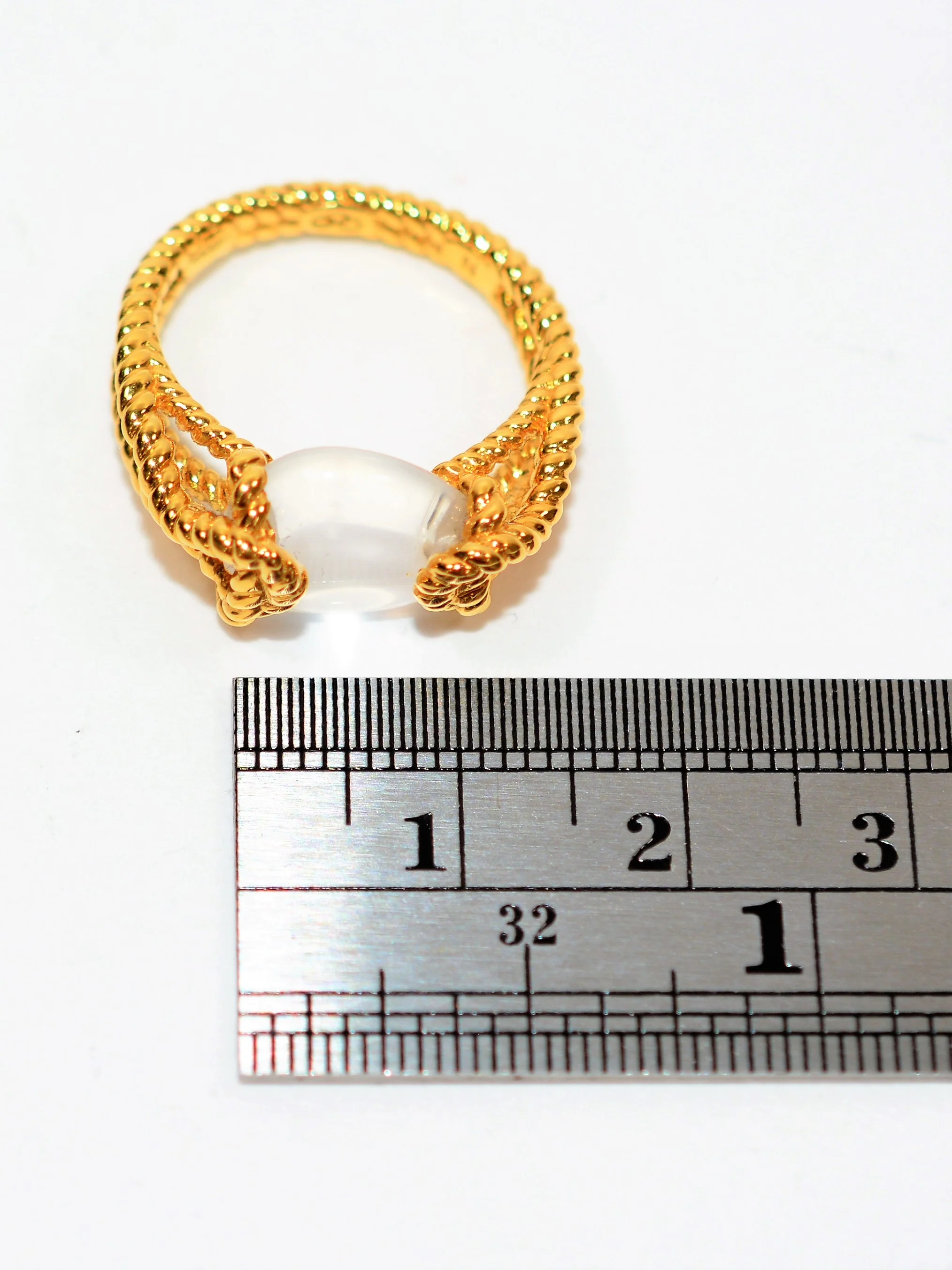 Natural Moonstone Ring 18K Solid Gold 3.79ct Solitaire Ring Gold Ring Rope Ring Cocktail Ring Statement Ring Estate Ring Vintage Ladies Ring - Image 10