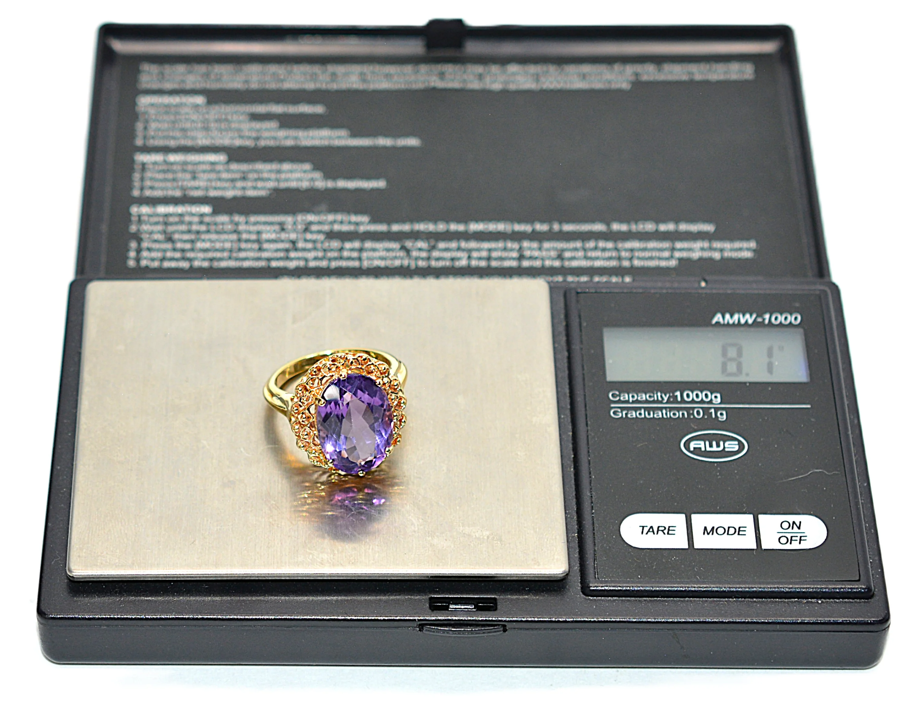 Natural Amethyst Ring 18K Solid Gold Ring 9.28ct Gemstone Ring Estate Statement Ring Cocktail Ring Purple Gemstone February Birthstone Ring - Image 14