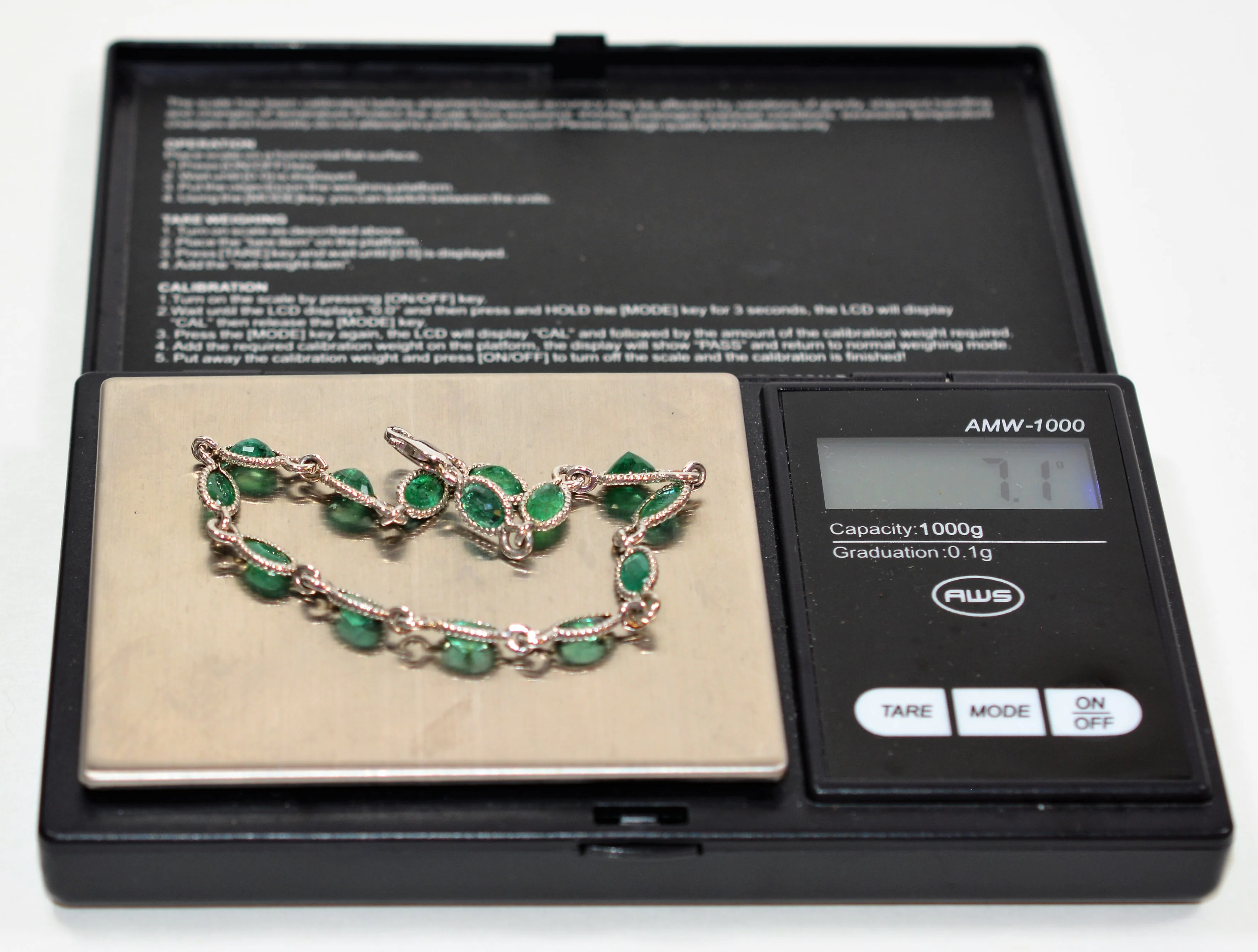 Natural Colombian Emerald Bracelet 14K Solid White Gold 7.98tcw Tennis Bracelet May Birthstone Bracelet Green Bracelet Vintage Bracelet - Image 8