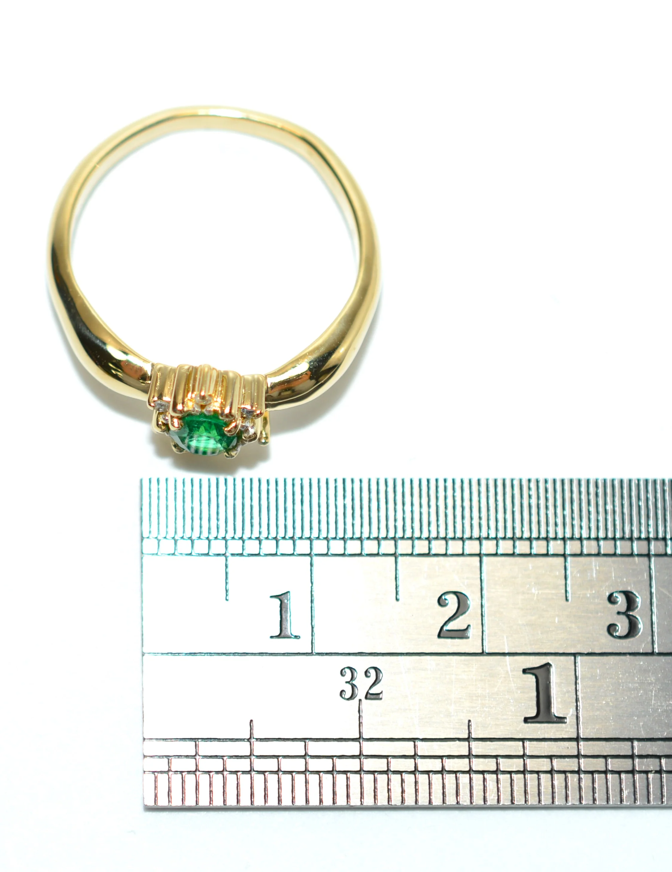 Natural Colombian Emerald & Diamond Ring 18K Solid Gold .34tcw Cluster Ring Statement Ring Vintage Ring Emerald Ring May Birthstone Ring - Image 10