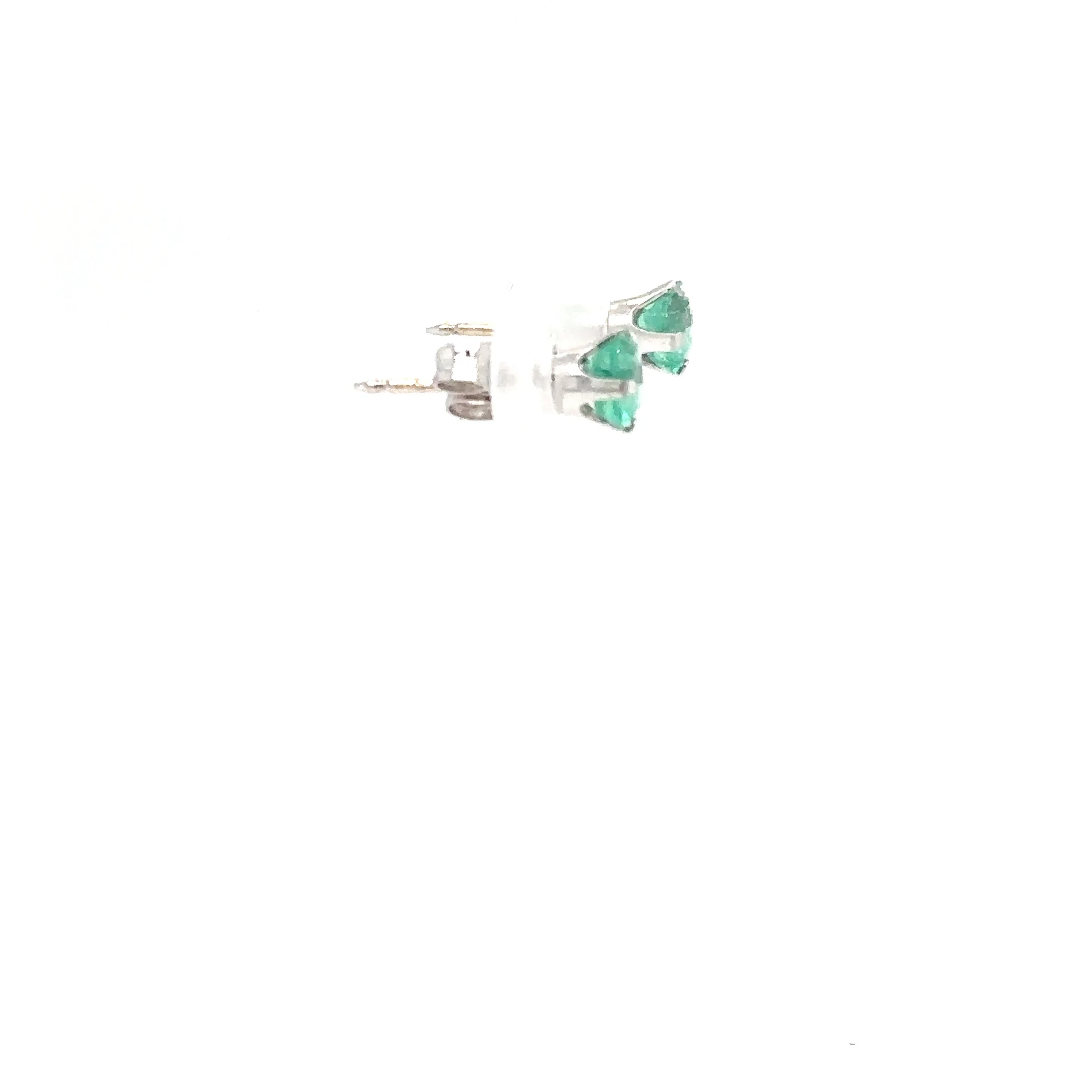Natural Colombian Emerald Earrings 14K White Gold .64tcw Stud Earrings May Birthstone Earrings Statement Earrings Green Gemstone Earrings - Image 8