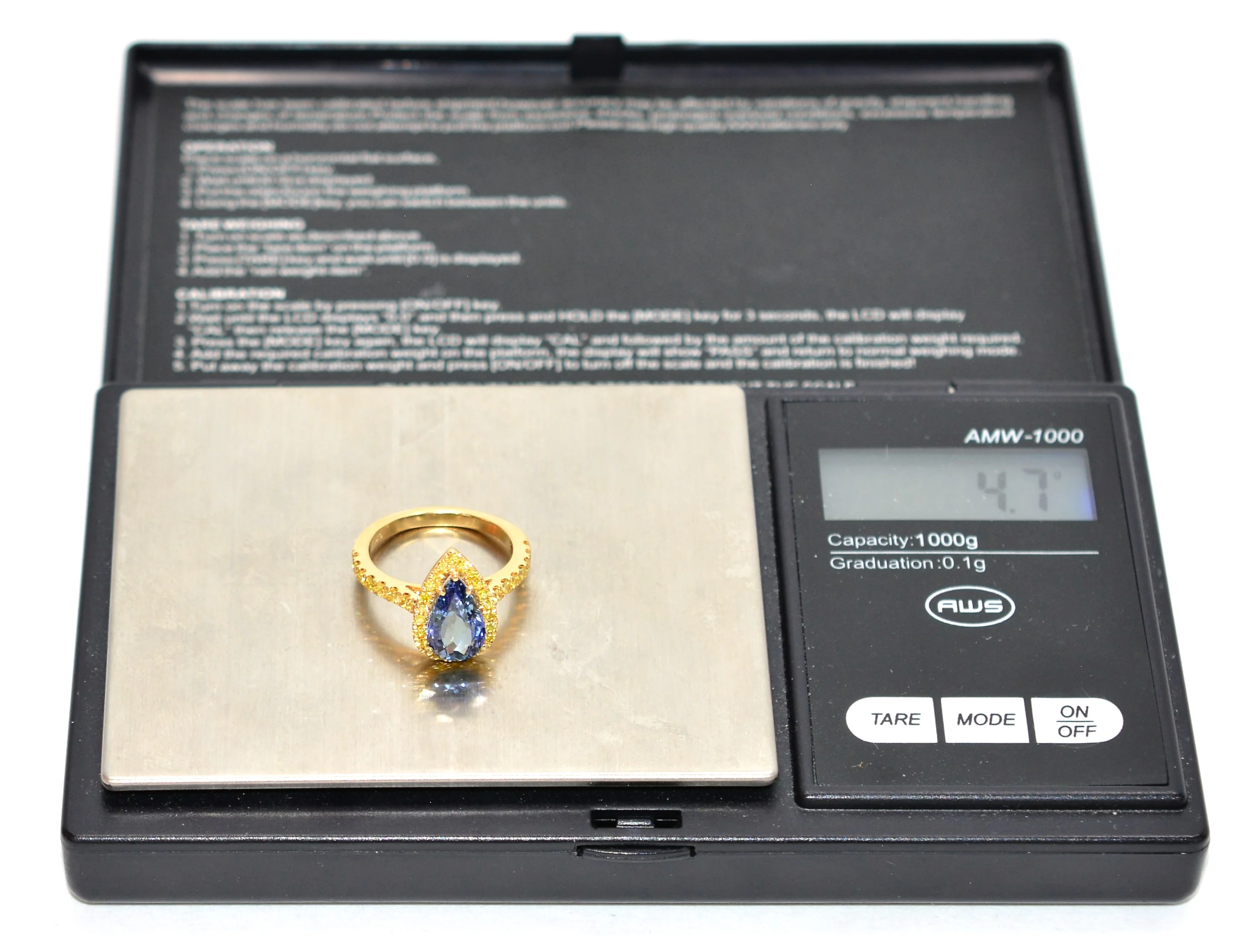 Natural D'Block Tanzanite & Fancy Yellow Diamond Ring 18K Solid Gold 3.82tcw Birthstone Statement Gemstone Bridal Cocktail Engagement Estate - Image 11