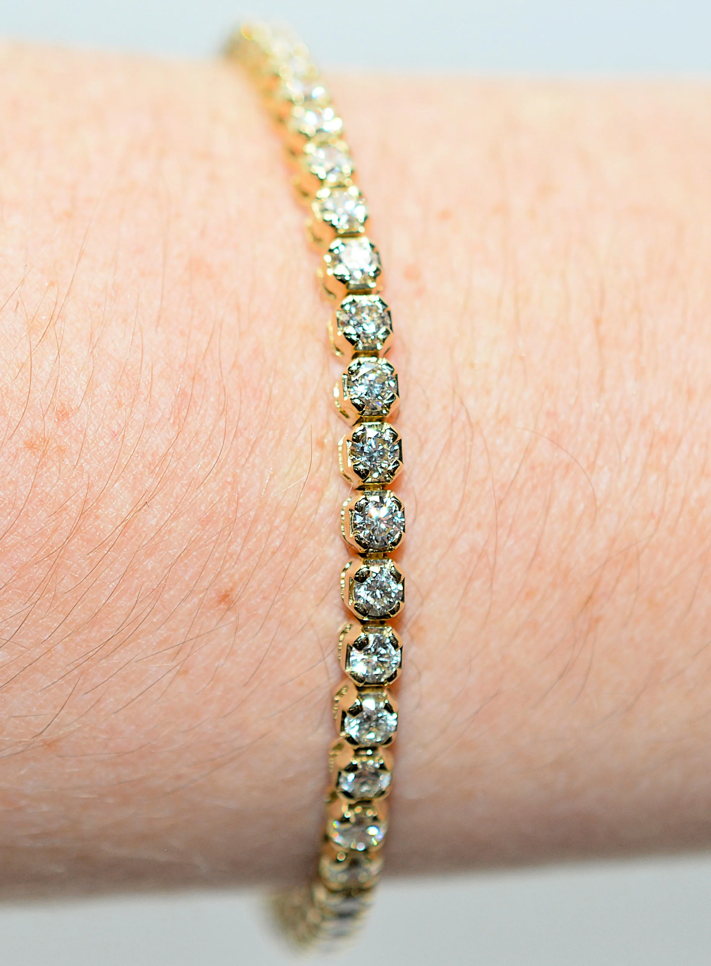 Natural Diamond Bracelet 14K Solid Gold 4.16tcw Tennis Bracelet Estate Bracelet Vintage Bracelet Bridal Wedding Jewelry Jewellery Statement - Image 3