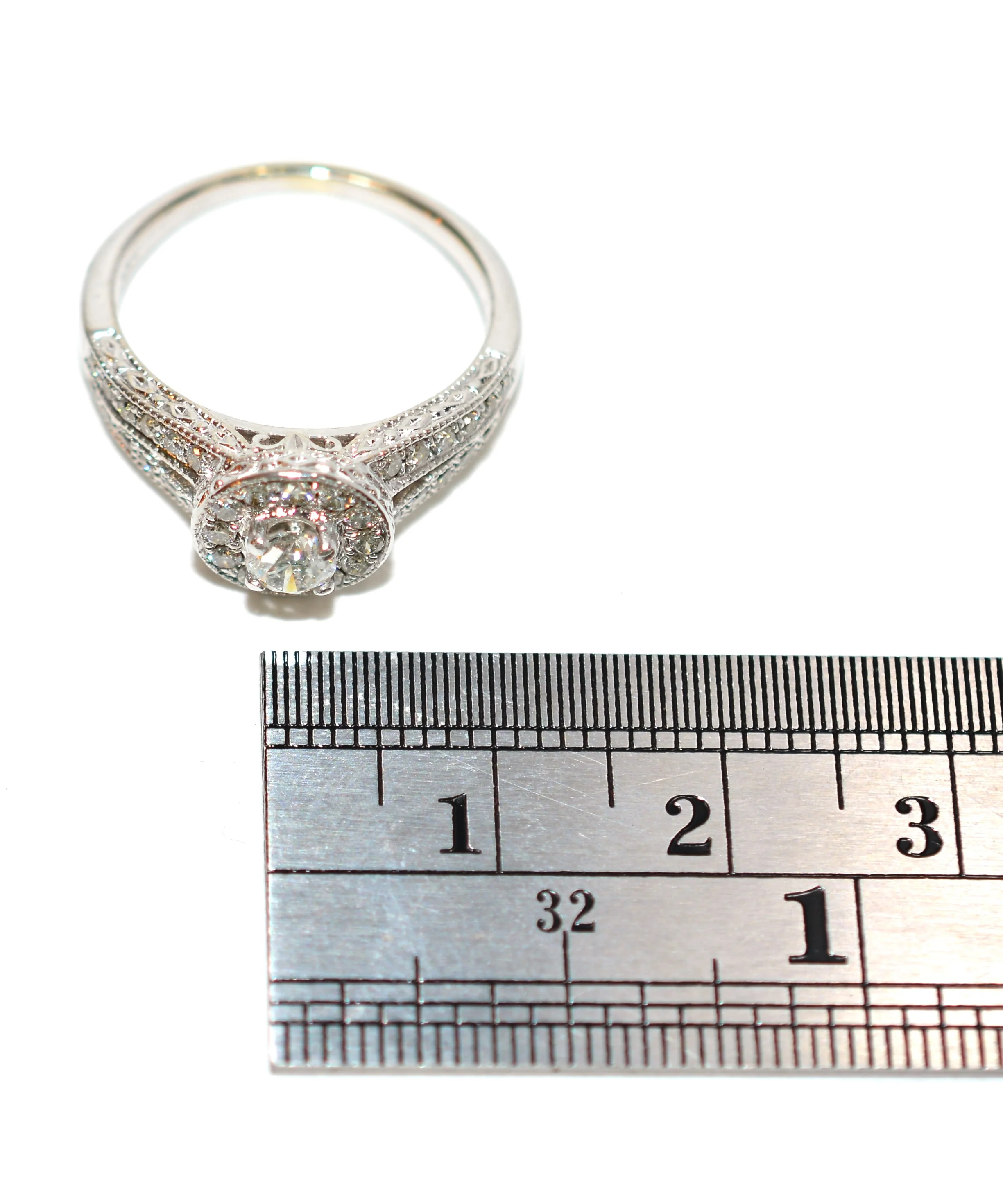 Natural Diamond Ring 14K Solid White Gold .64tcw Engagement Ring Wedding Ring Bridal Jewelry Anniversary Ring Cocktail Ring Designer Ring - Image 10