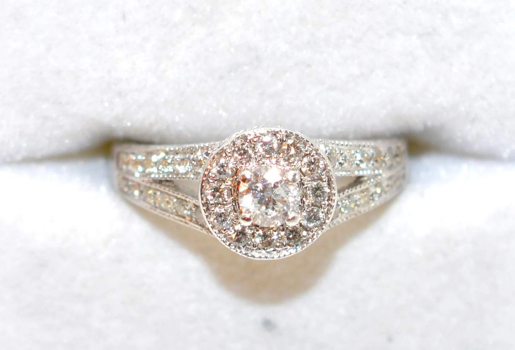 Natural Diamond Ring 14K Solid White Gold .64tcw Engagement Ring Wedding Ring Bridal Jewelry Anniversary Ring Cocktail Ring Designer Ring - Image 5