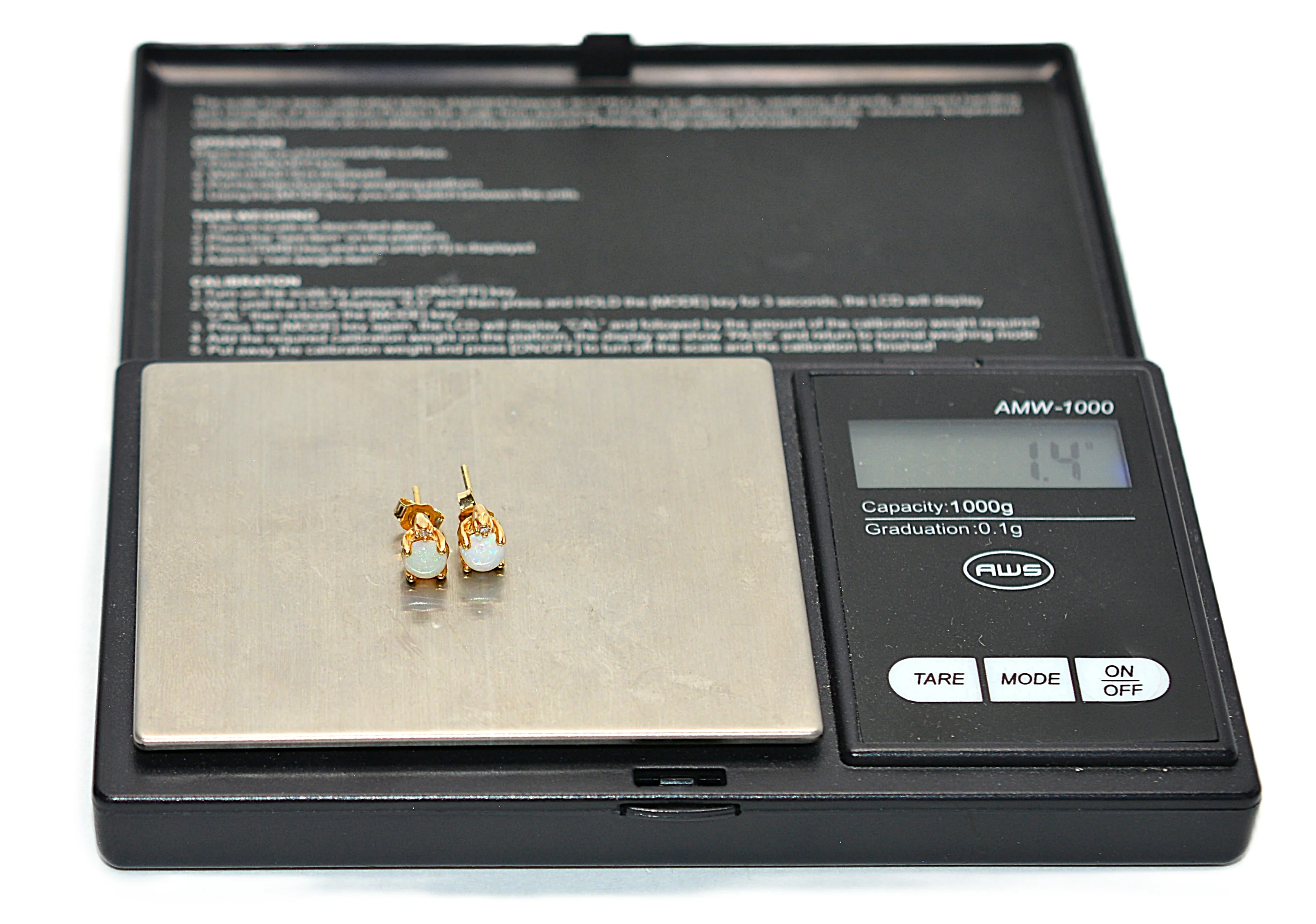 Natural Ethiopian Welo Opal & Diamond Earrings 14K Gold .02tcw Earrings Statement Earrings Stud Earrings Vintage Earrings Estate Jewelry Fine Jewellery - Image 10
