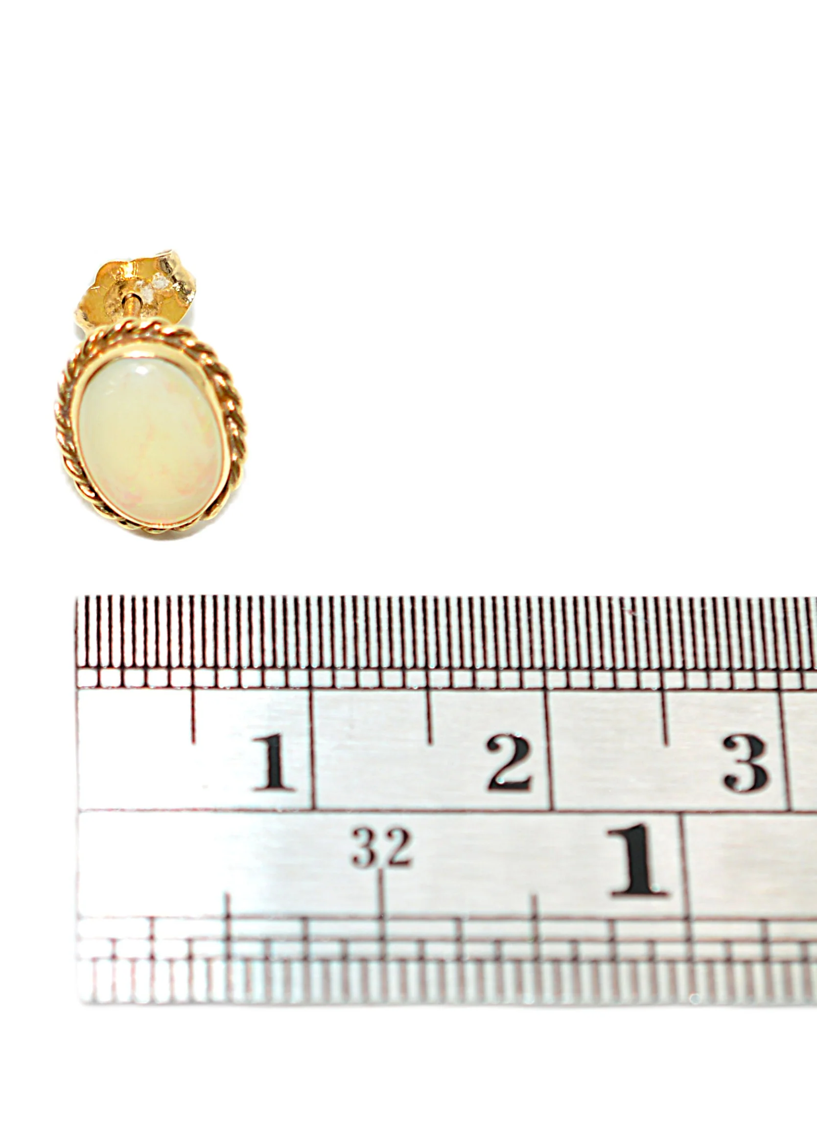 Natural Ethiopian Welo Opal Earrings 14K Gold Earrings Solitaire Earrings Stud Earrings Vintage Earrings Estate Jewelry Fine Jewellery - Image 6