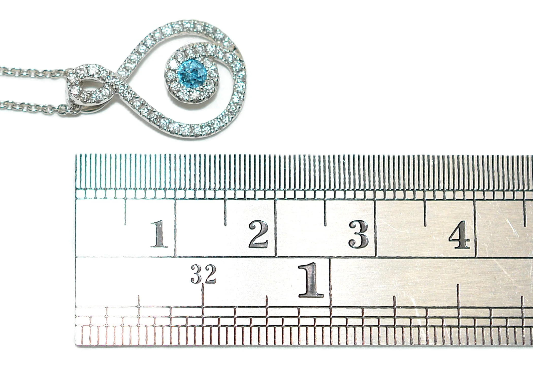 Natural Fancy Blue Diamond Necklace 14K White Gold .36tcw Pendant April Birthstone Fine Jewelry Statement Necklace Diamond Pendant Estate - Image 11