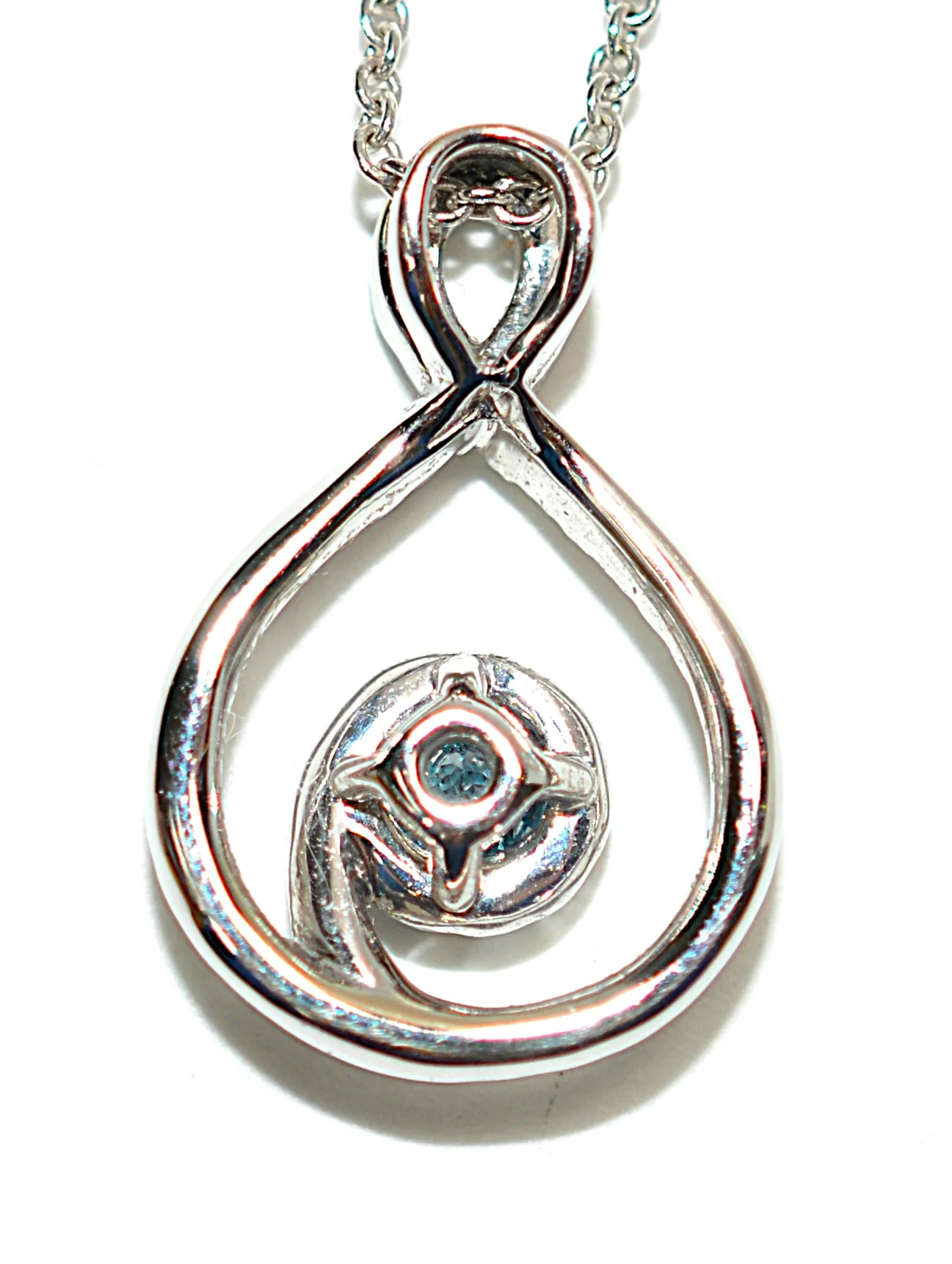 Natural Fancy Blue Diamond Necklace 14K White Gold .36tcw Pendant April Birthstone Fine Jewelry Statement Necklace Diamond Pendant Estate - Image 6