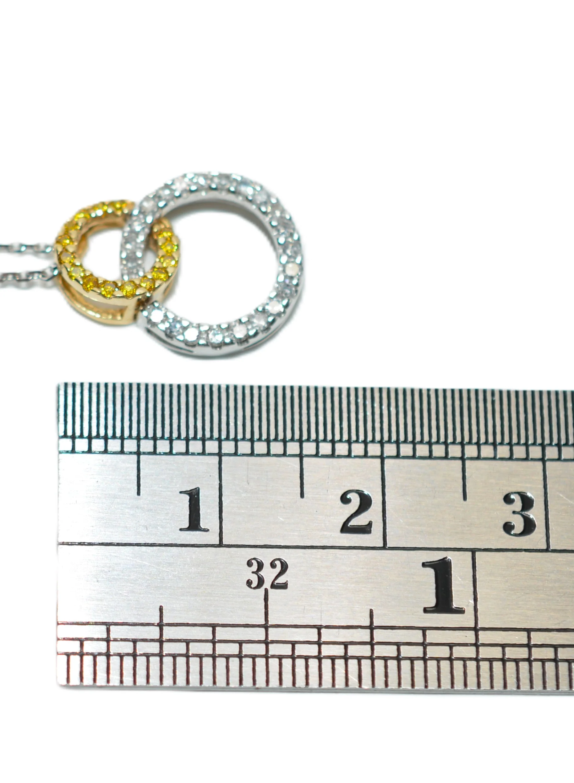 Natural Fancy Yellow Diamond Necklace 14K White Gold .29tcw Pave Pendant Necklace Statement Necklace Diamond Pendant Estate Jewelry Women's - Image 8