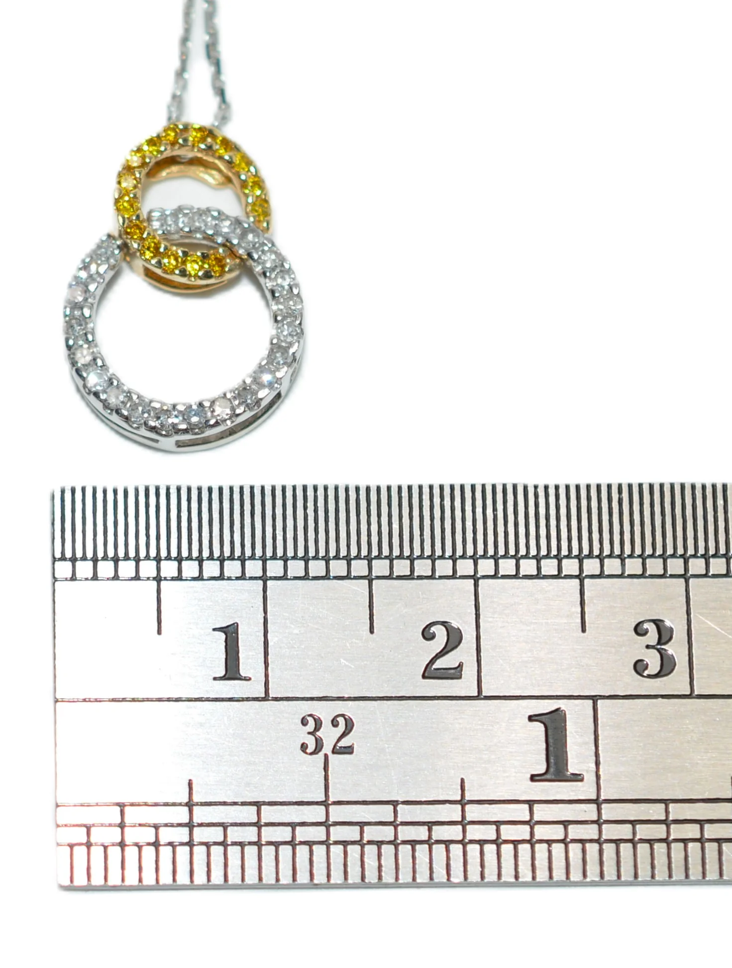 Natural Fancy Yellow Diamond Necklace 14K White Gold .29tcw Pave Pendant Necklace Statement Necklace Diamond Pendant Estate Jewelry Women's - Image 9
