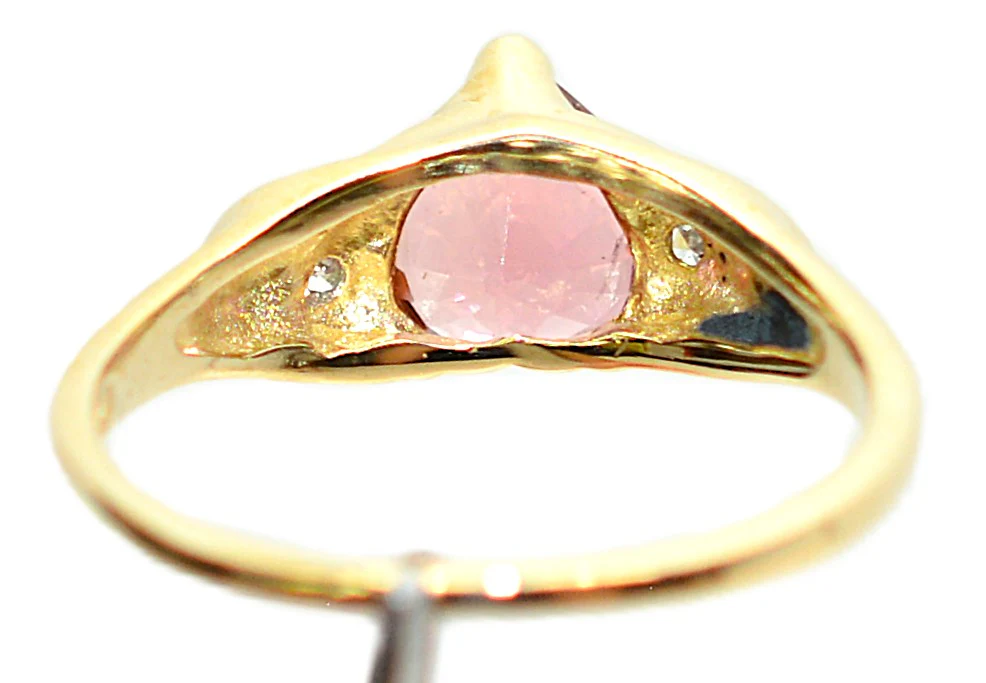 Natural Padparadscha Sapphire & Diamond Ring 14K Gold .88tcw Heart Gemstone Pink Ring September Birthstone Promise Ring Anniversary Ring - Image 7