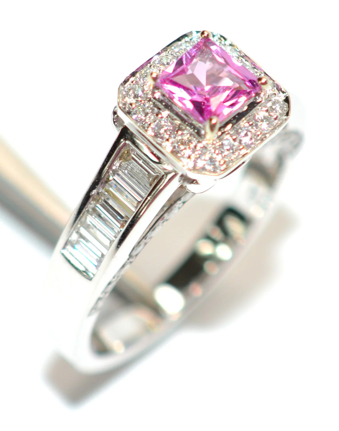Natural Padparadscha Sapphire & Diamond Ring 14K White Gold 2.01tcw Engagement Wedding Bridal Jewelry Statement Cocktail Fancy Jewellery Gem - Image 4
