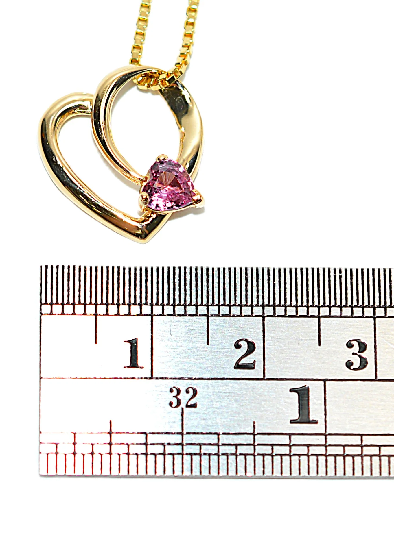 Natural Padparadscha Sapphire Necklace 14K Solid Gold .43ct Heart Necklace Sapphire Necklace Pink Necklace September Birthstone Necklace - Image 10