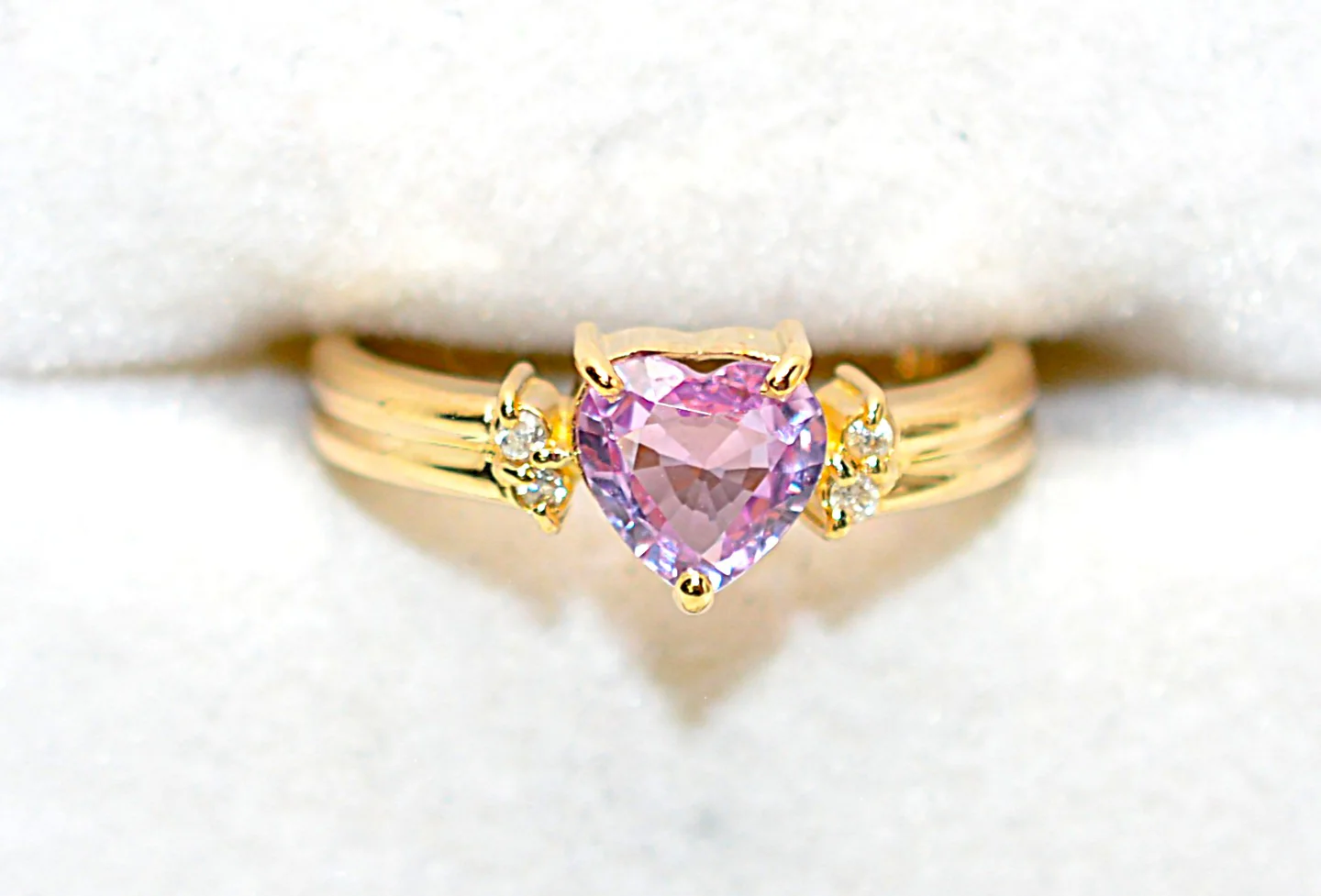 Natural Padparadscha Sapphire & Diamond Ring 18K Solid Gold .63tcw Heart Ring Gemstone Ring Promise Ring Engagement Ring Solitaire Ring Pink Ring Fine - Image 5