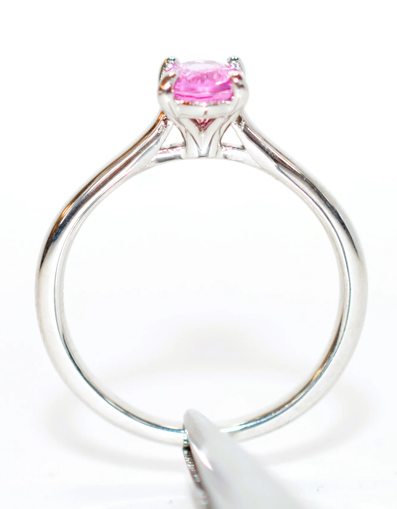 Natural Padparadscha Sapphire Ring White Gold Ring .87ct Ceylon Ring Sapphire Ring Solitaire Ring Engagement Ring Bridal Jewelry Pink Ring - Image 3