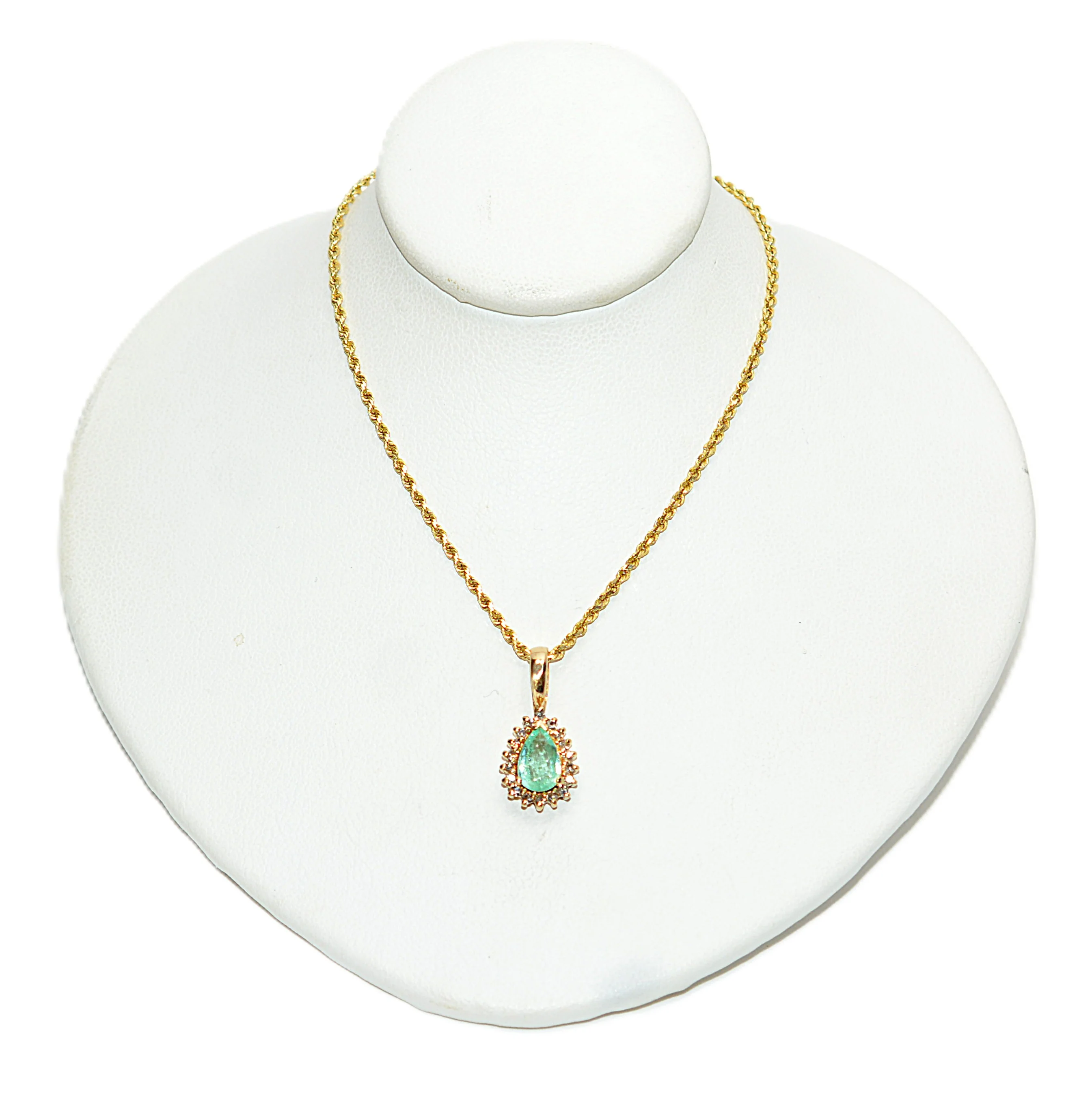 Natural Paraiba Tourmaline & Diamond Necklace 14K Solid Gold .79tcw Pendant Necklace Paraiba Necklace Tourmaline Necklace Estate