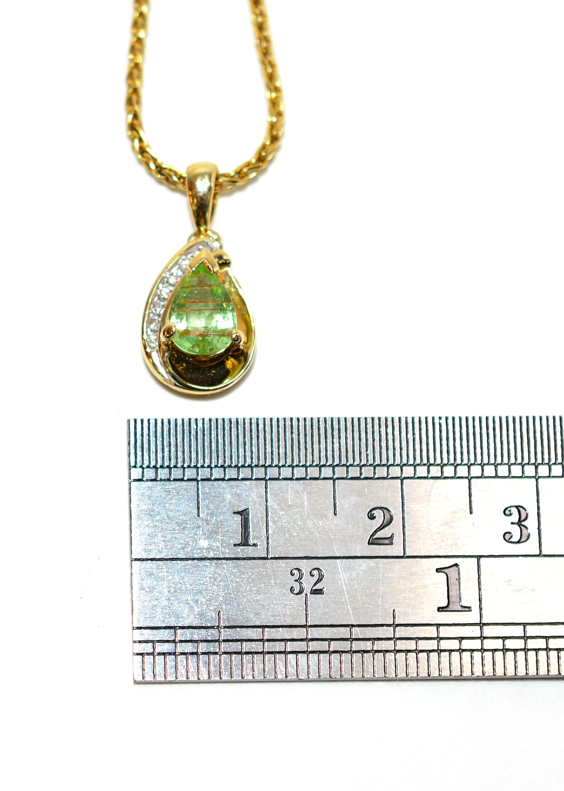 Natural Paraiba Tourmaline & Diamond Necklace 14K Solid Gold .74tcw Tourmaline Pendant Necklace Fine Jewelry Vintage Jewelry Fine Jewellery - Image 10