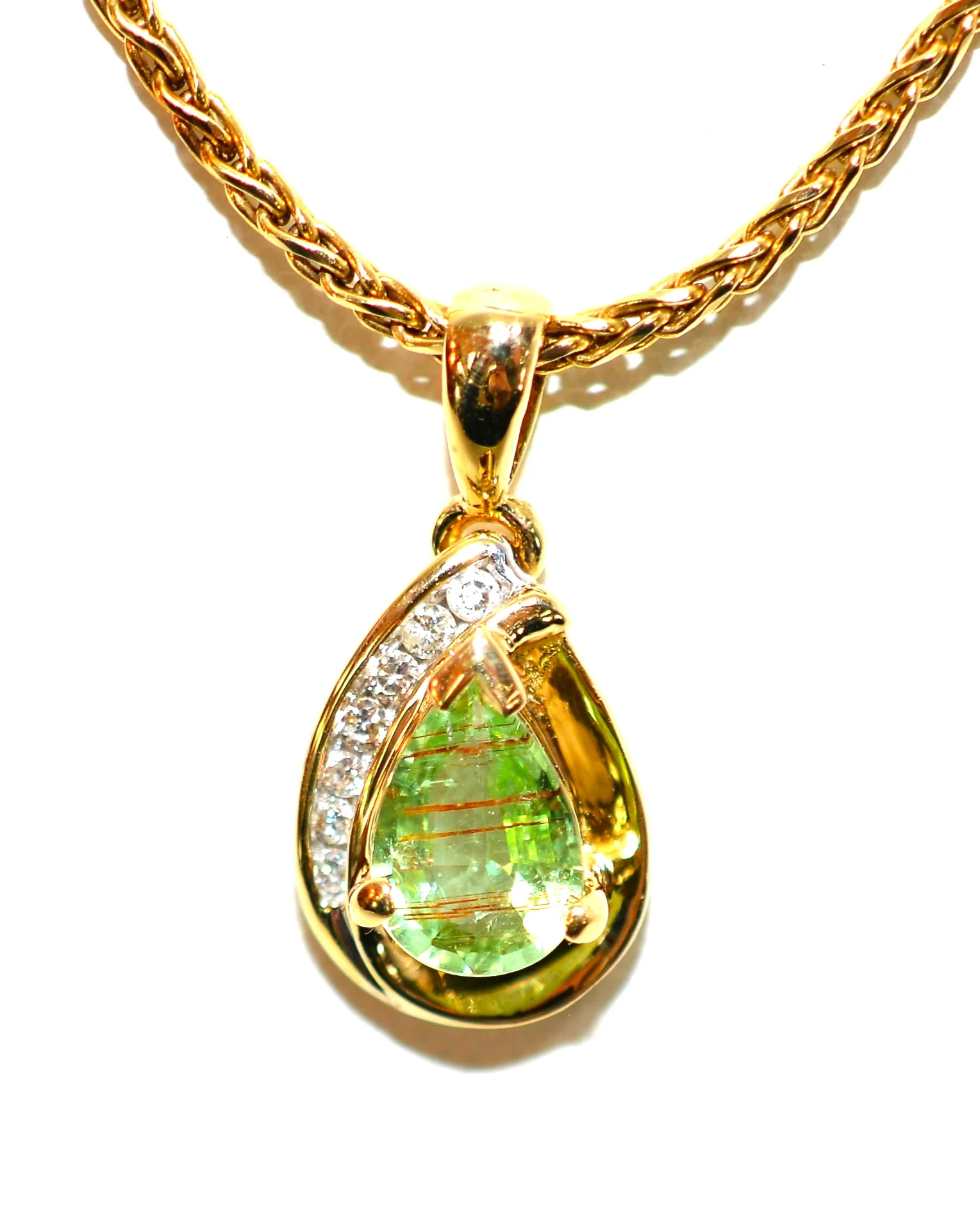 Natural Paraiba Tourmaline & Diamond Necklace 14K Solid Gold .74tcw Tourmaline Pendant Necklace Fine Jewelry Vintage Jewelry Fine Jewellery - Image 2