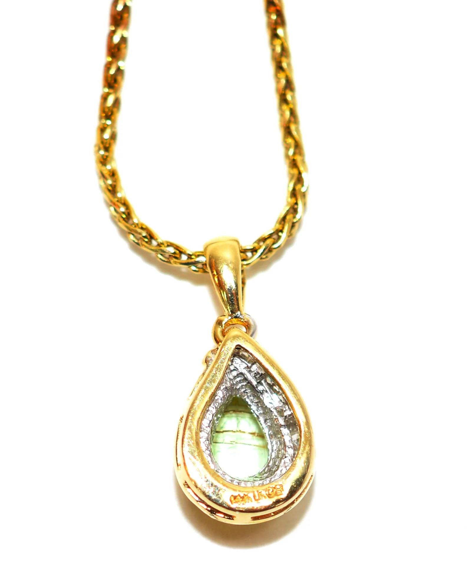 Natural Paraiba Tourmaline & Diamond Necklace 14K Solid Gold .74tcw Tourmaline Pendant Necklace Fine Jewelry Vintage Jewelry Fine Jewellery - Image 6