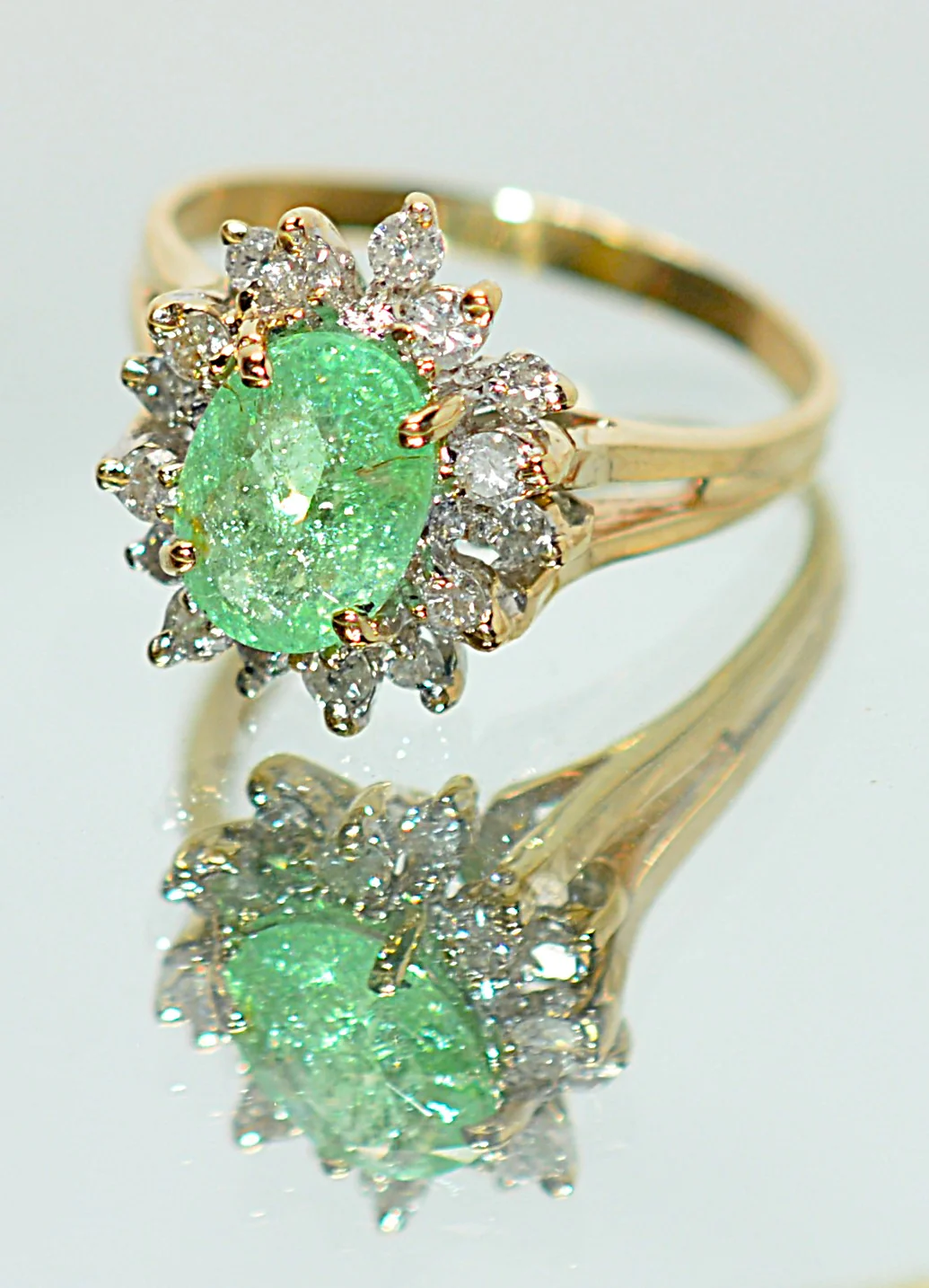 Natural Paraiba Tourmaline & Diamond Ring 14K Solid Gold 1.40tcw Halo Gemstone Estate Jewelry Women's Ring Jewellery Vintage Fine Jewelry - Image 8