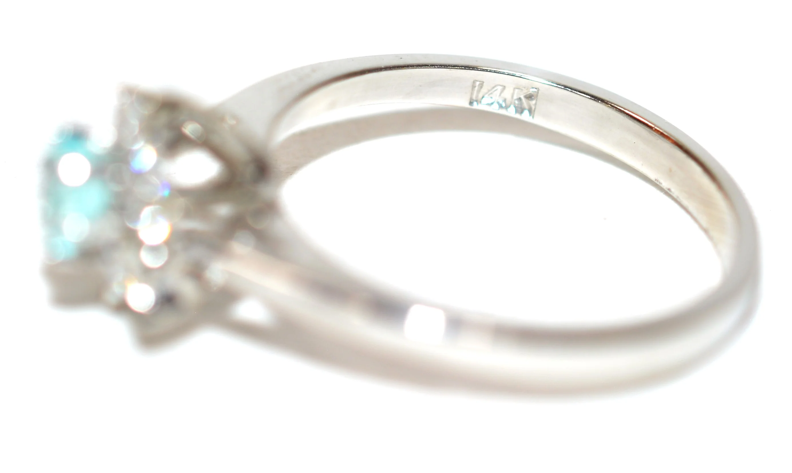 Natural Paraiba Tourmaline & Diamond Ring 14K Solid White Gold Ring .41tcw Women's Ring Ladies Ring Birthstone Ring Flower Ring Floral Ring - Image 7