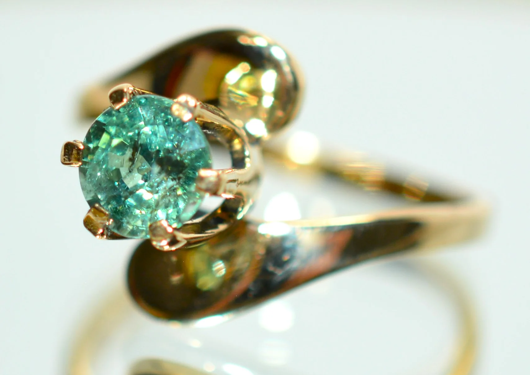 Natural Paraiba Tourmaline Ring 14K Solid Gold .72ct Solitaire Ring Fine Womens Ring Estate Jewelry Gemstone Ring Statement Ring Birthstone - Image 8