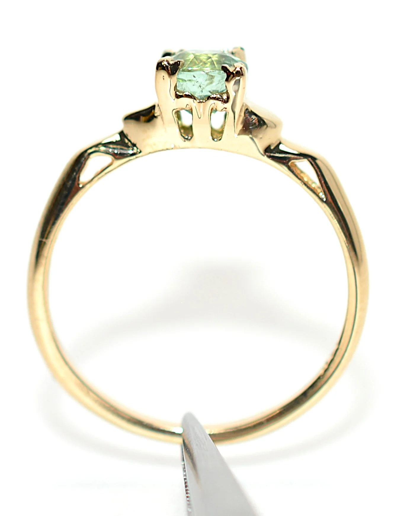 Natural Paraiba Tourmaline Ring 14K Yellow Gold .73ct Gemstone Ring Women's Ring Estate Jewelry Jewellery Vintage Fine Green Ring Solitaire - Image 3