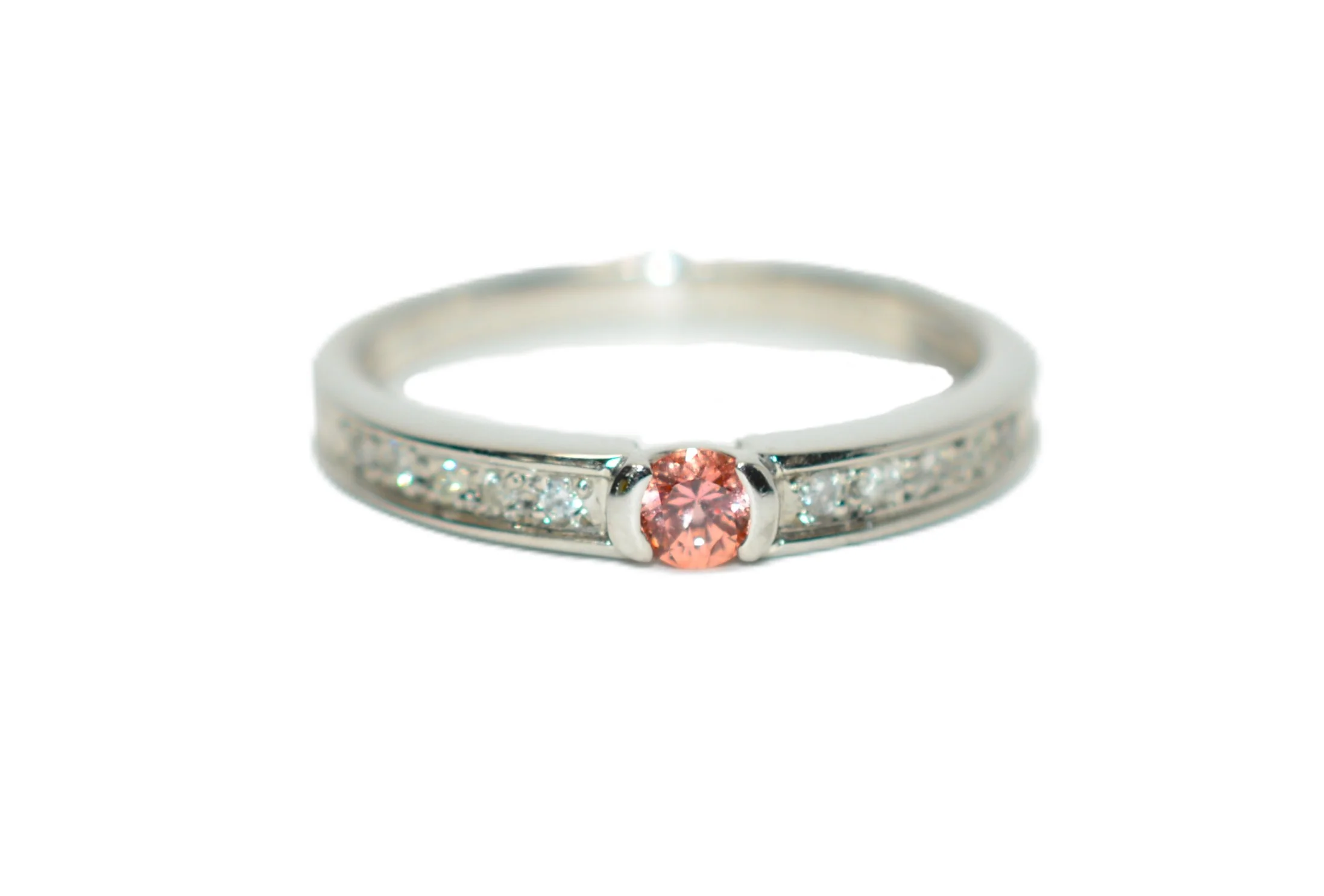 Natural Pink Elbaite Tourmaline & Diamond Ring Solid Platinum .23tcw Gemstone Ring Promise Ring Pink Ring Birthstone Ring Engagement Ring
