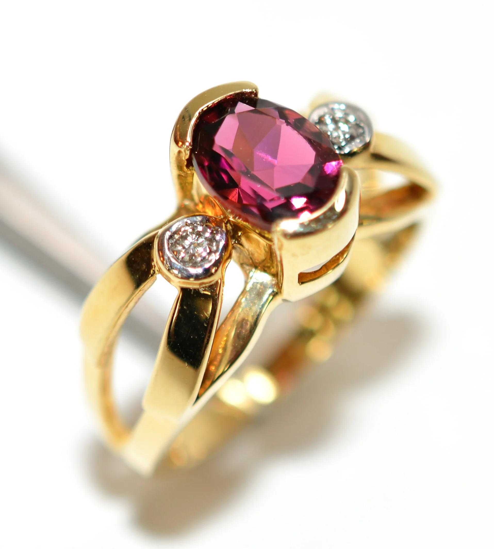 Natural Rubellite & Diamond Ring 14K Solid Gold 1.35tcw Pink Ring Engagement Ring Cocktail Ring Natural Tourmaline Ring Fine Statement Ring - Image 4