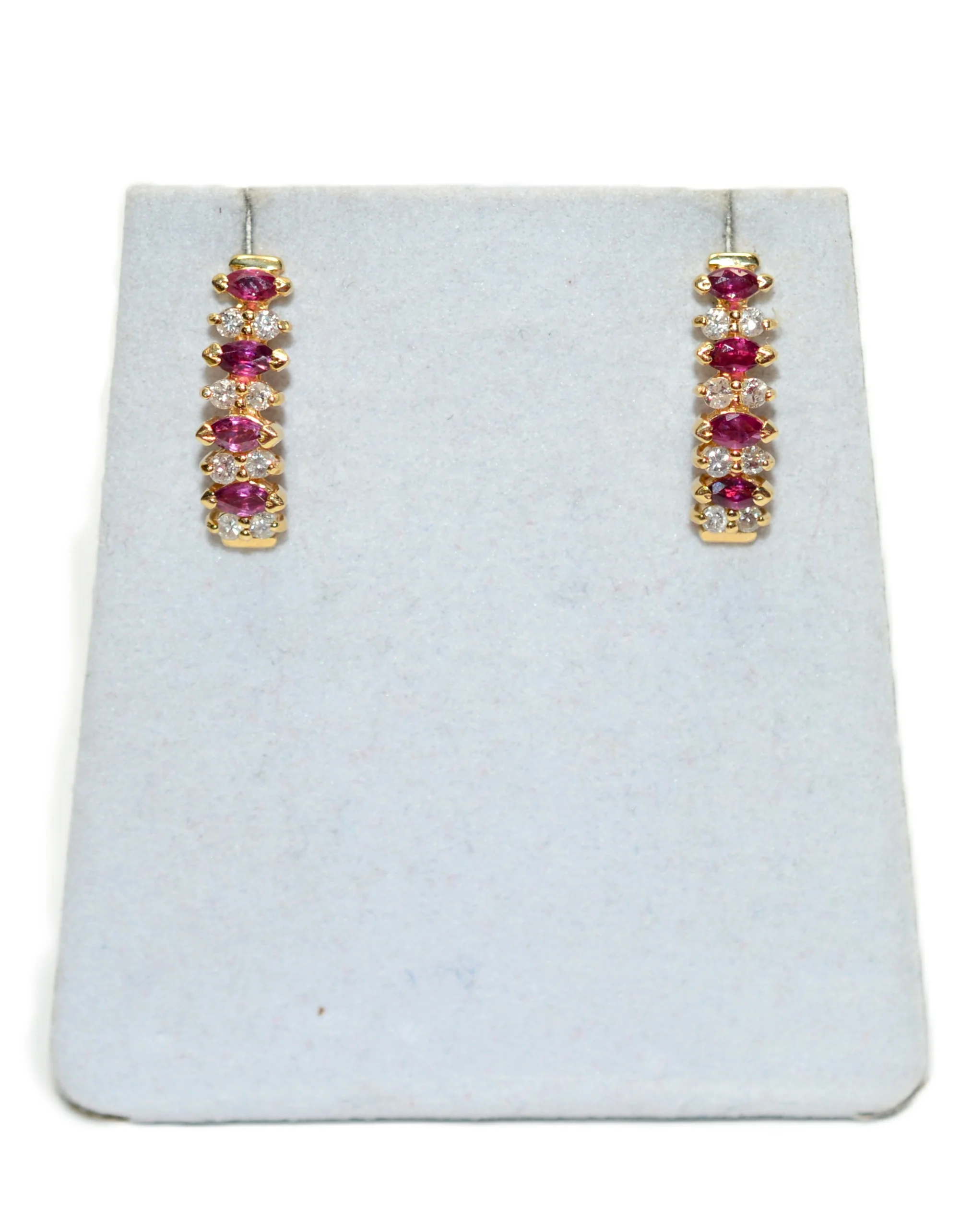 Natural Ruby & Diamond Earrings 14K Solid Gold  .72tcw Ruby Earrings July Birthstone Ruby Huggie Earrings Stud Earrings Gold Hoop Earrings - Image 13