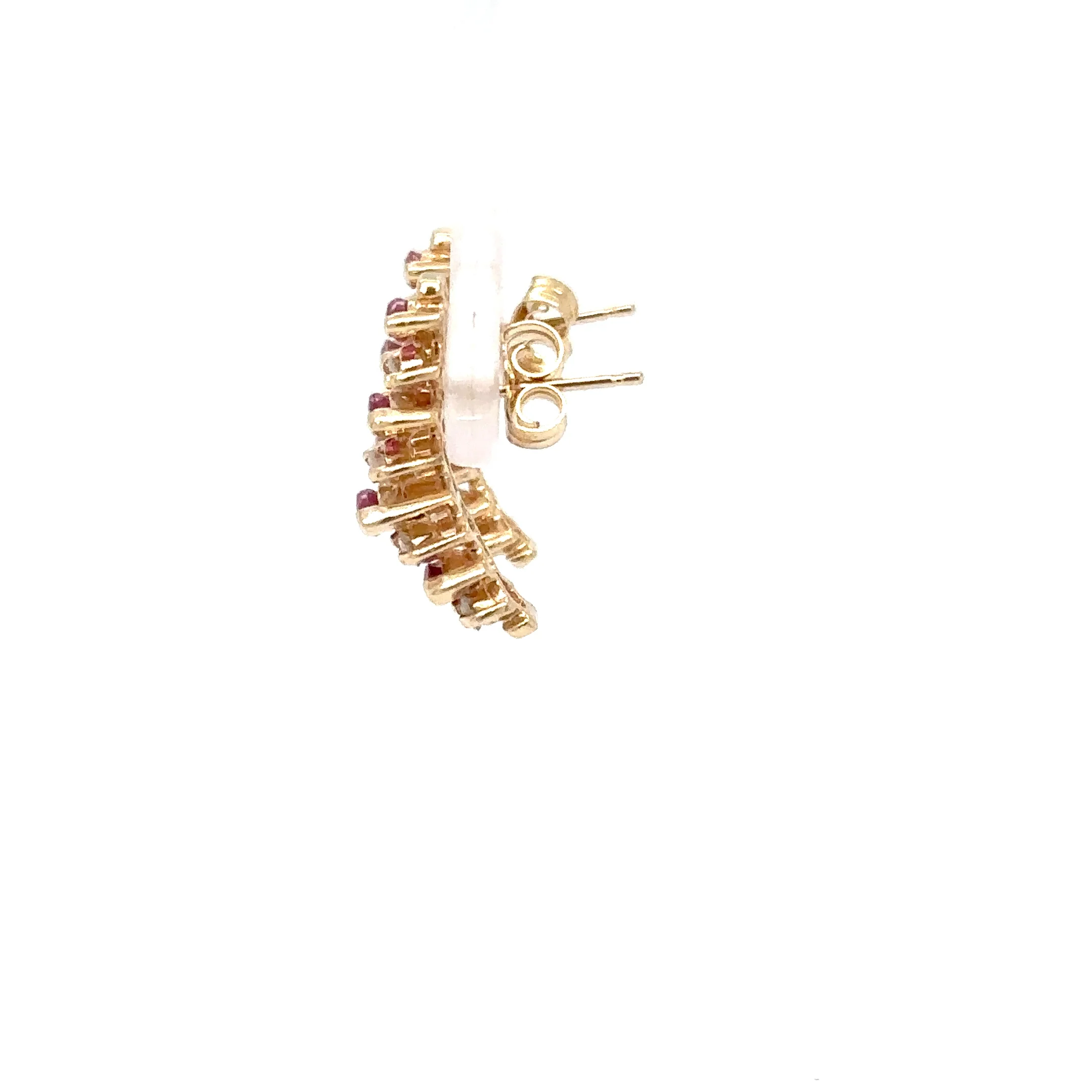 Natural Ruby & Diamond Earrings 14K Solid Gold  .72tcw Ruby Earrings July Birthstone Ruby Huggie Earrings Stud Earrings Gold Hoop Earrings - Image 8