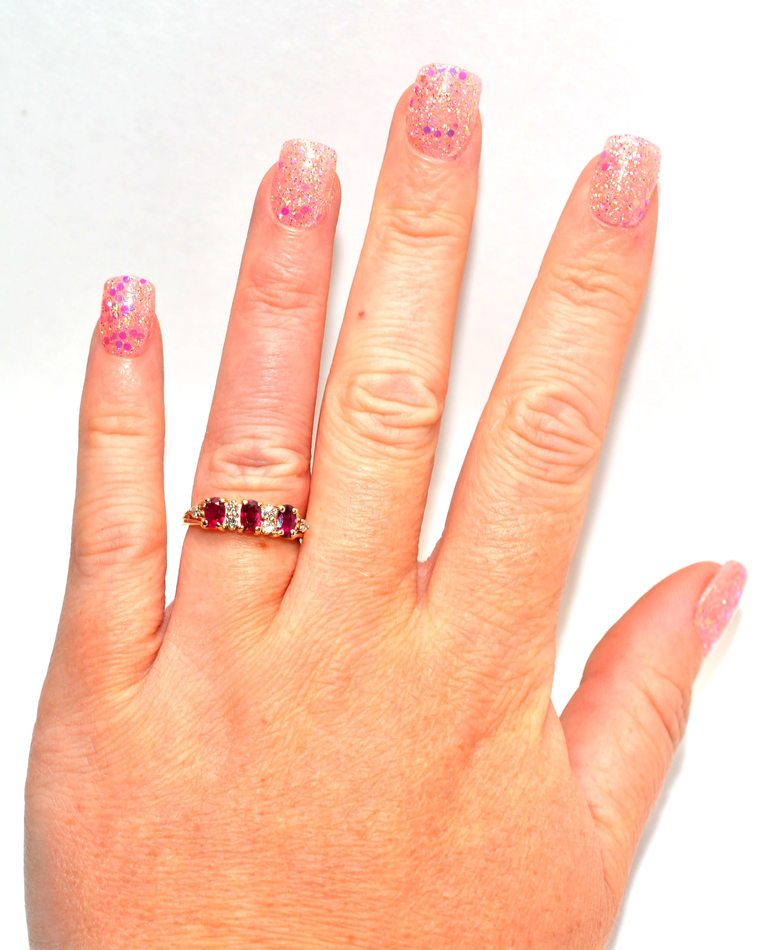 Natural Ruby & Diamond Ring 14K Solid Gold 1.20tcw Gemstone Anniversary Band Estate Engagement Bridal Jewelry July Birthstone Ladies Ring - Image 2