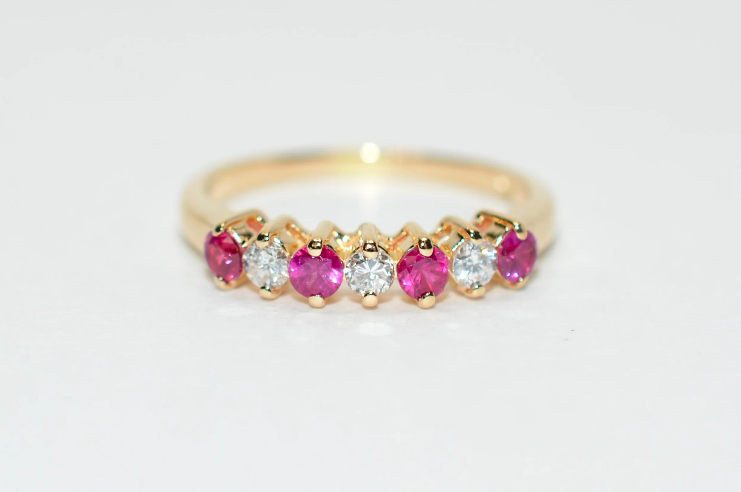 Natural Ruby & Diamond Ring 10K Solid Gold .86tcw Ruby Band Cluster Birthstone July Birthstone Red Gemstone Promise Wedding Anniversary